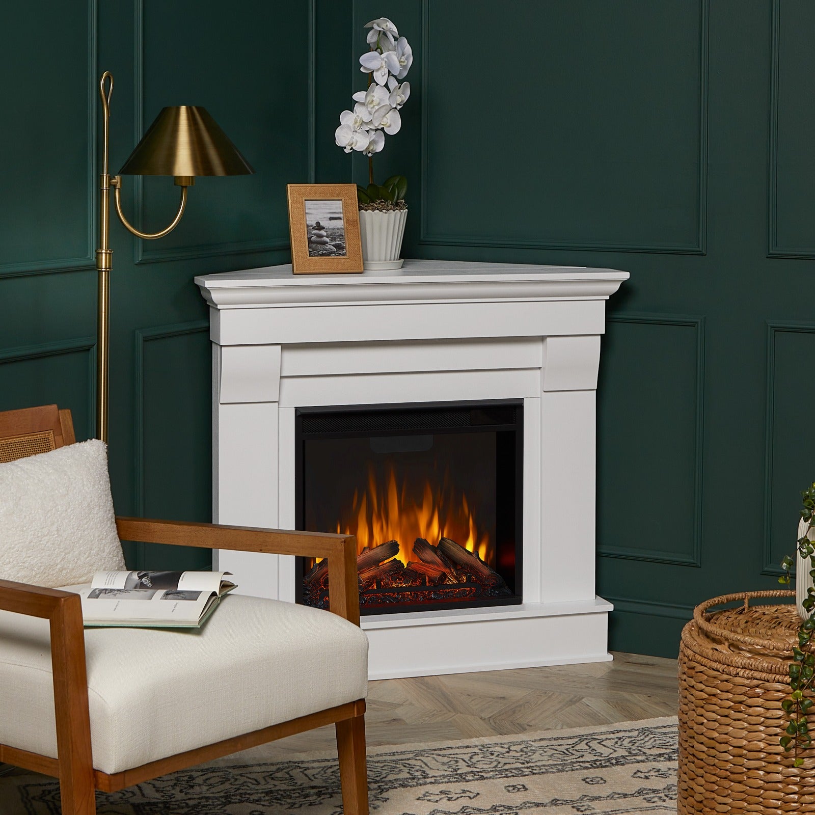 Chateau Corner Electric Fireplace - Real Flame