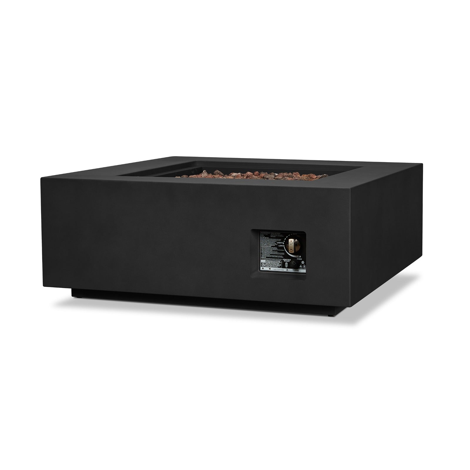 Aegean Square Propane or Natural Gas Fire Pit Table - Real Flame