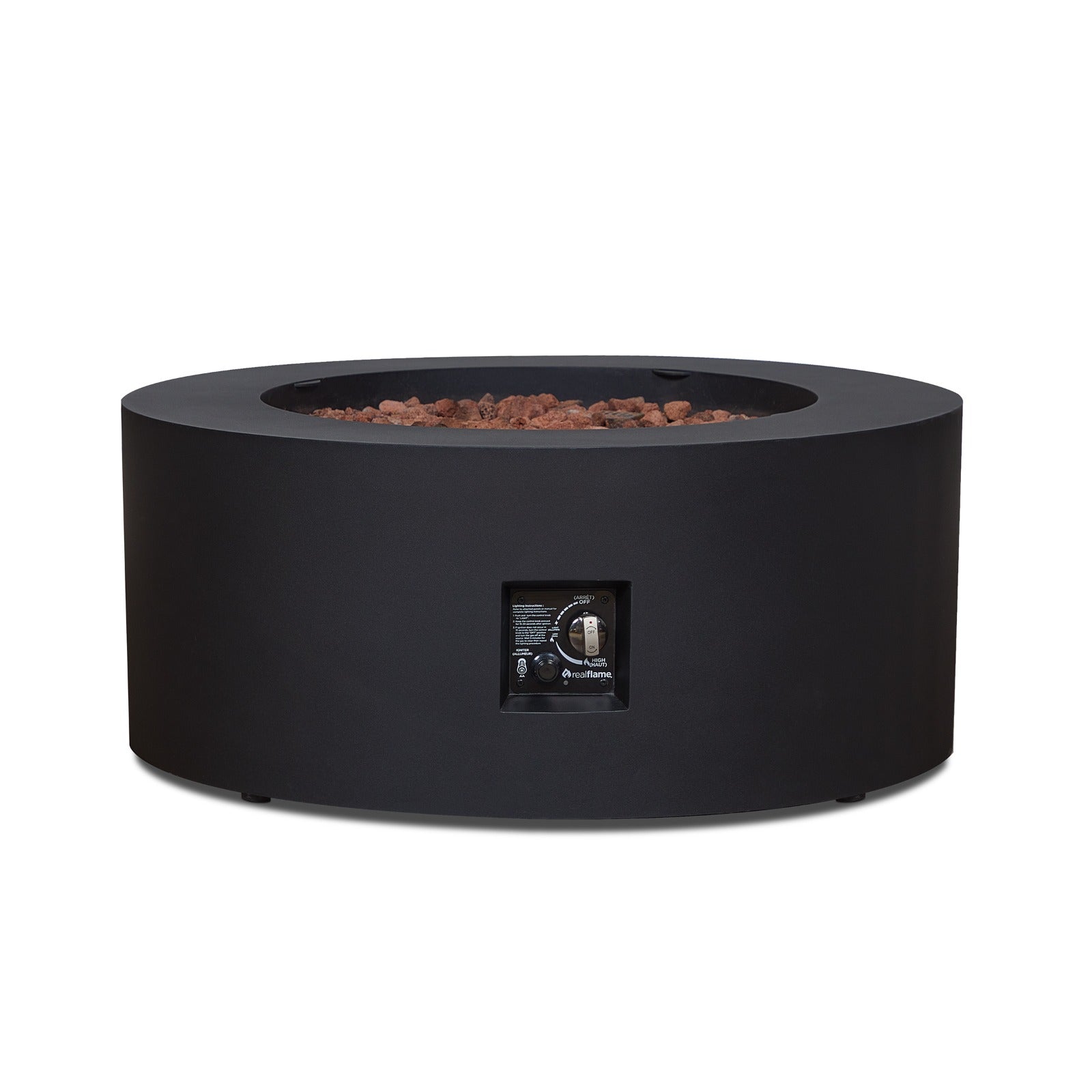 Aegean Round Propane or Natural Gas Fire Pit Table - Real Flame