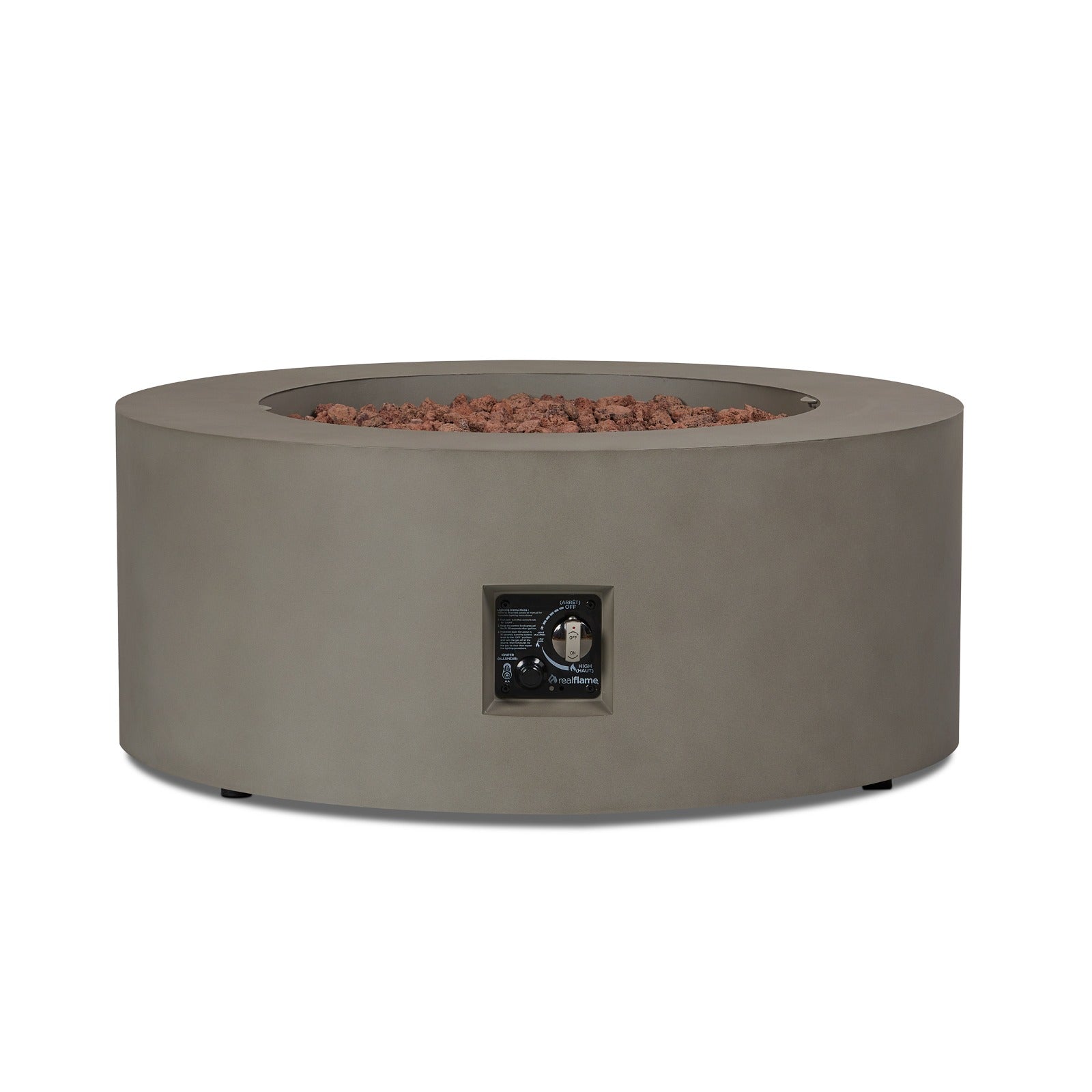 Aegean Round Propane or Natural Gas Fire Pit Table - Real Flame