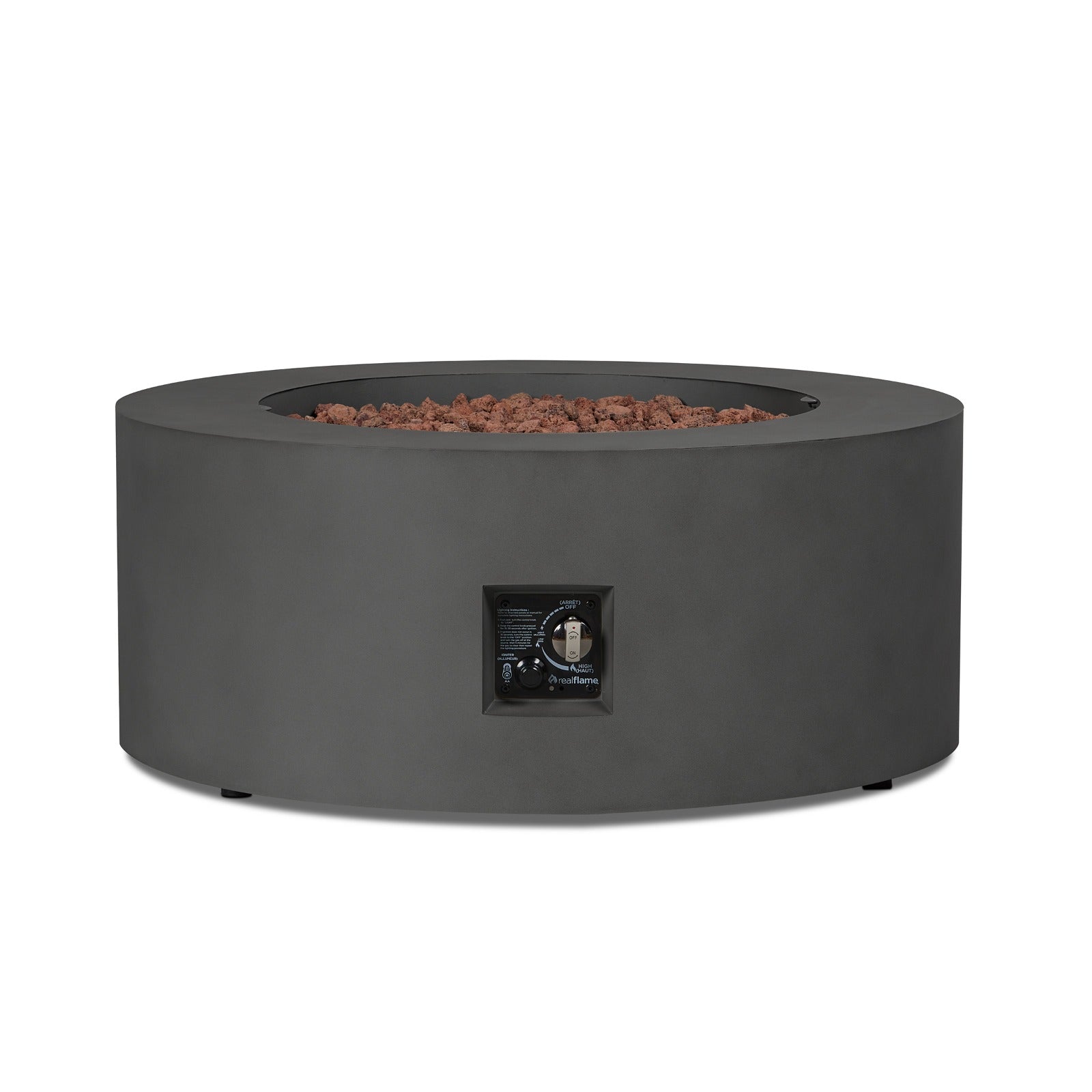 Aegean Round Propane or Natural Gas Fire Pit Table - Real Flame