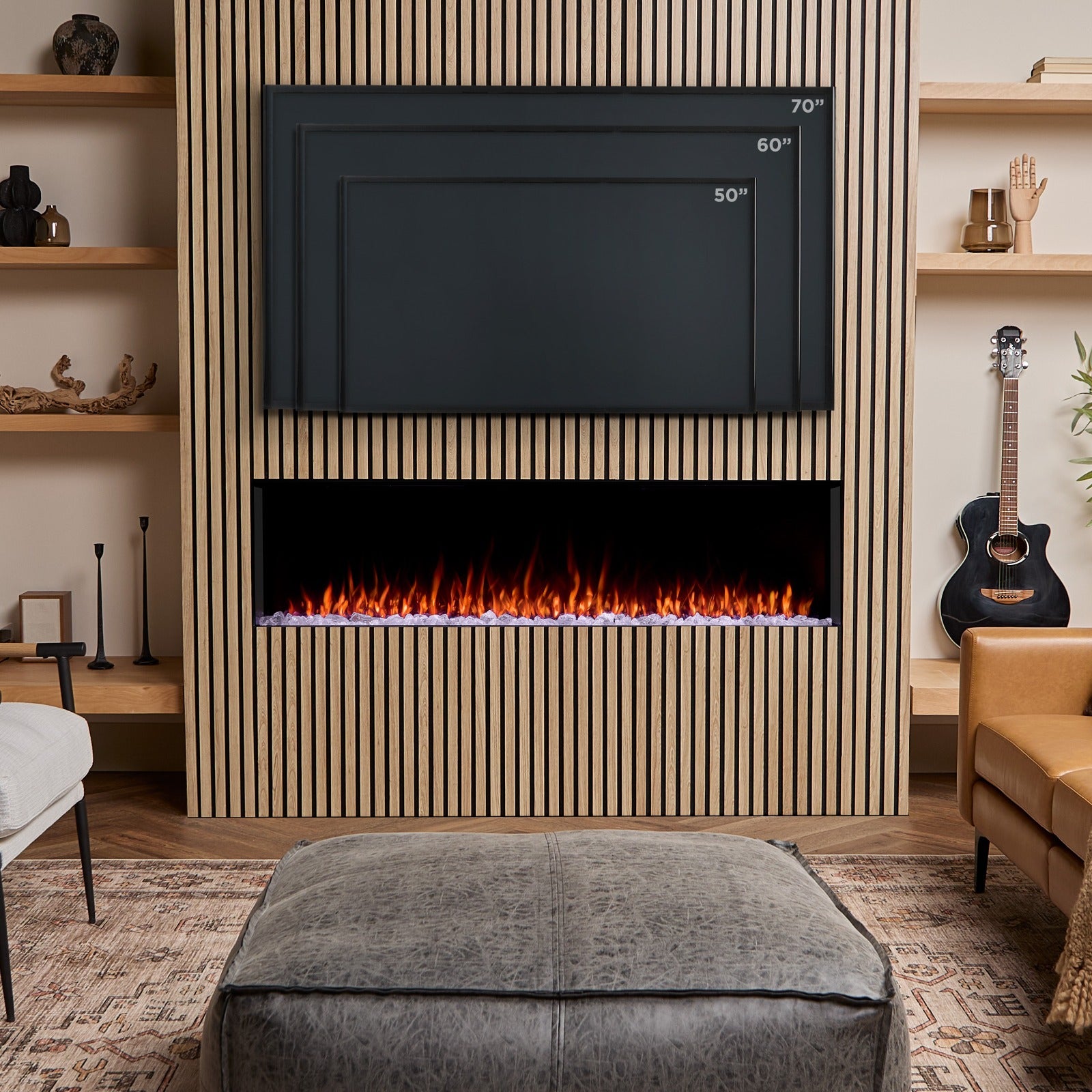 Real Flame® 64" 3 - Sided SMART Electric Fireplace Insert - Real Flame