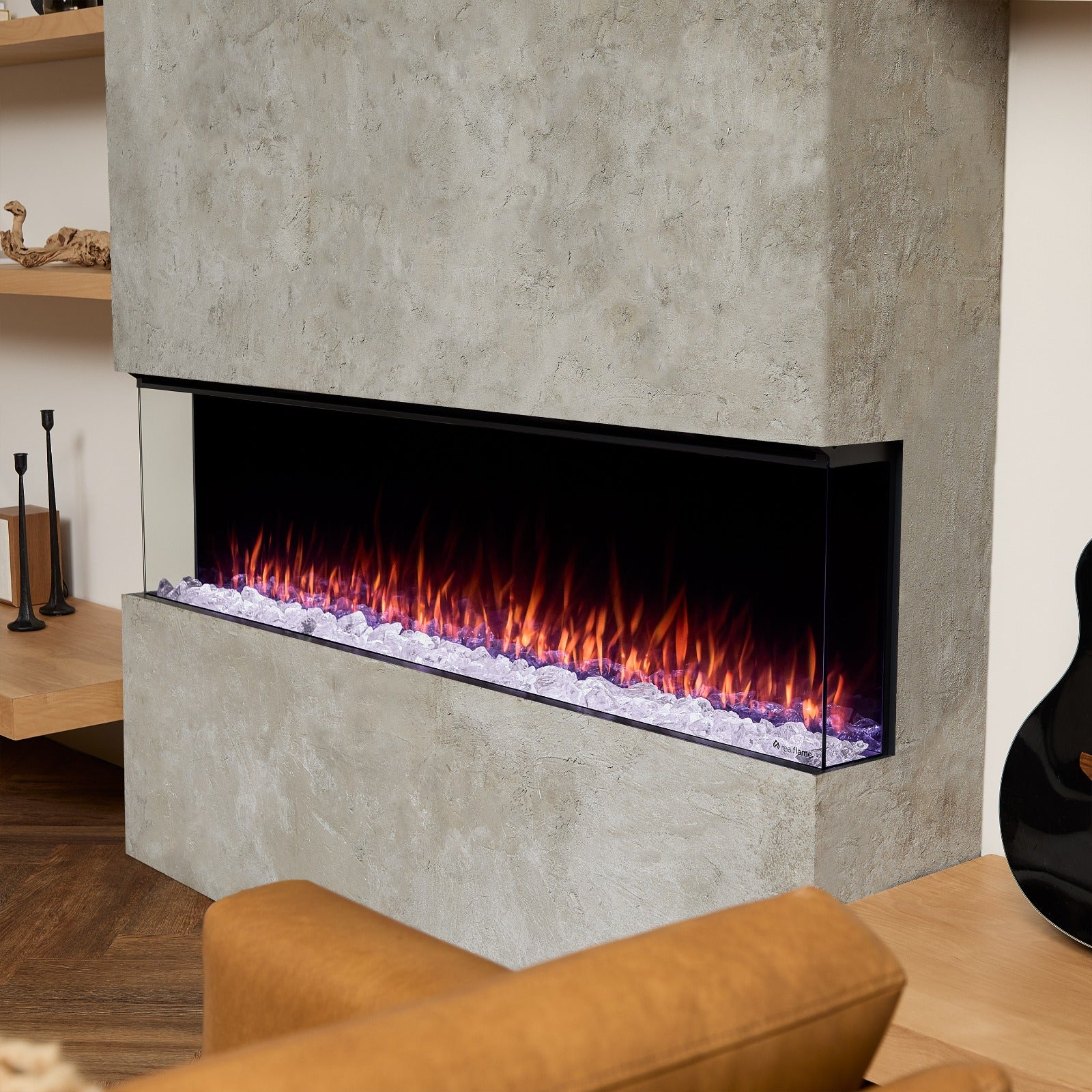 Real Flame® 64" 3 - Sided SMART Electric Fireplace Insert - Real Flame