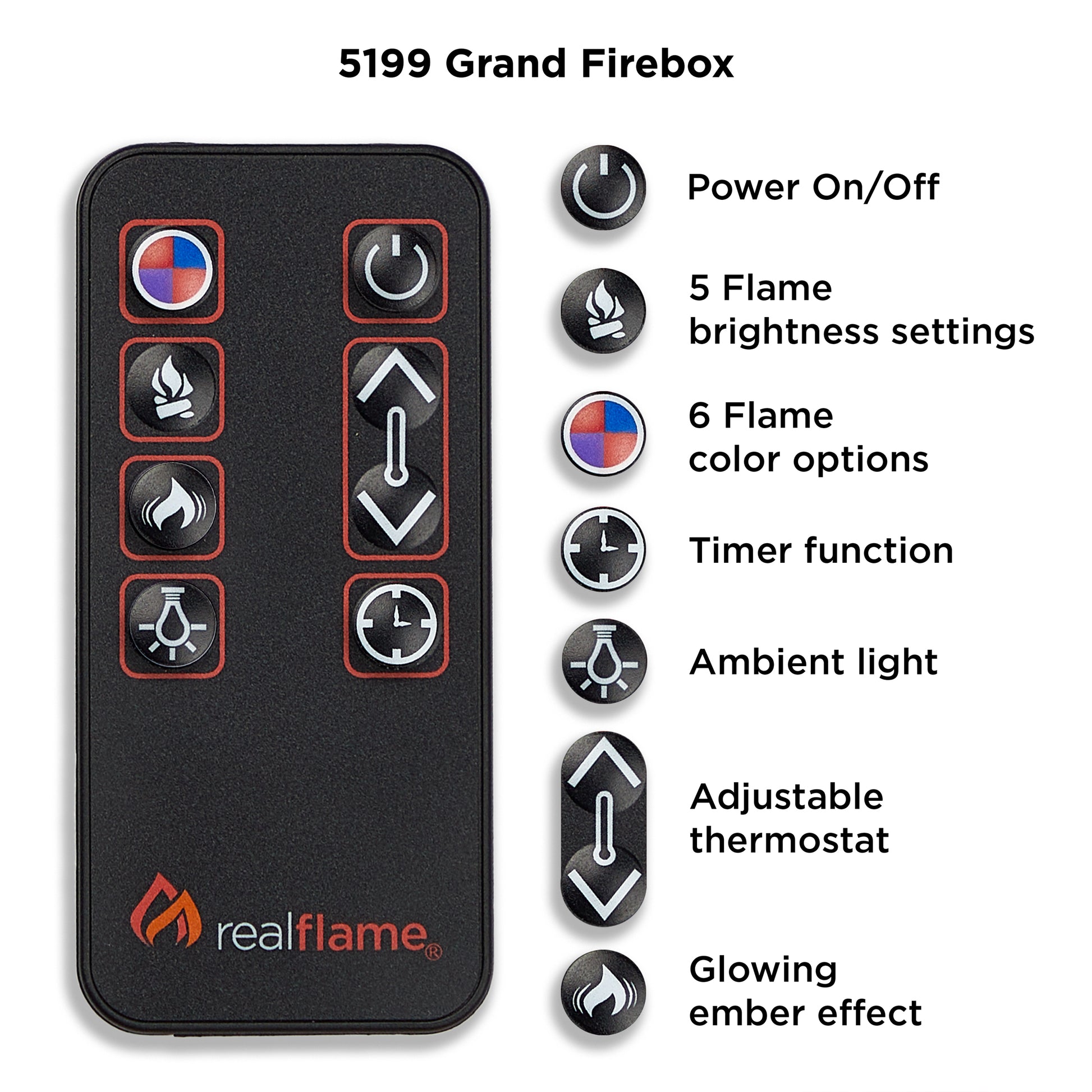 Grand VividFlame Electric Firebox - Real Flame