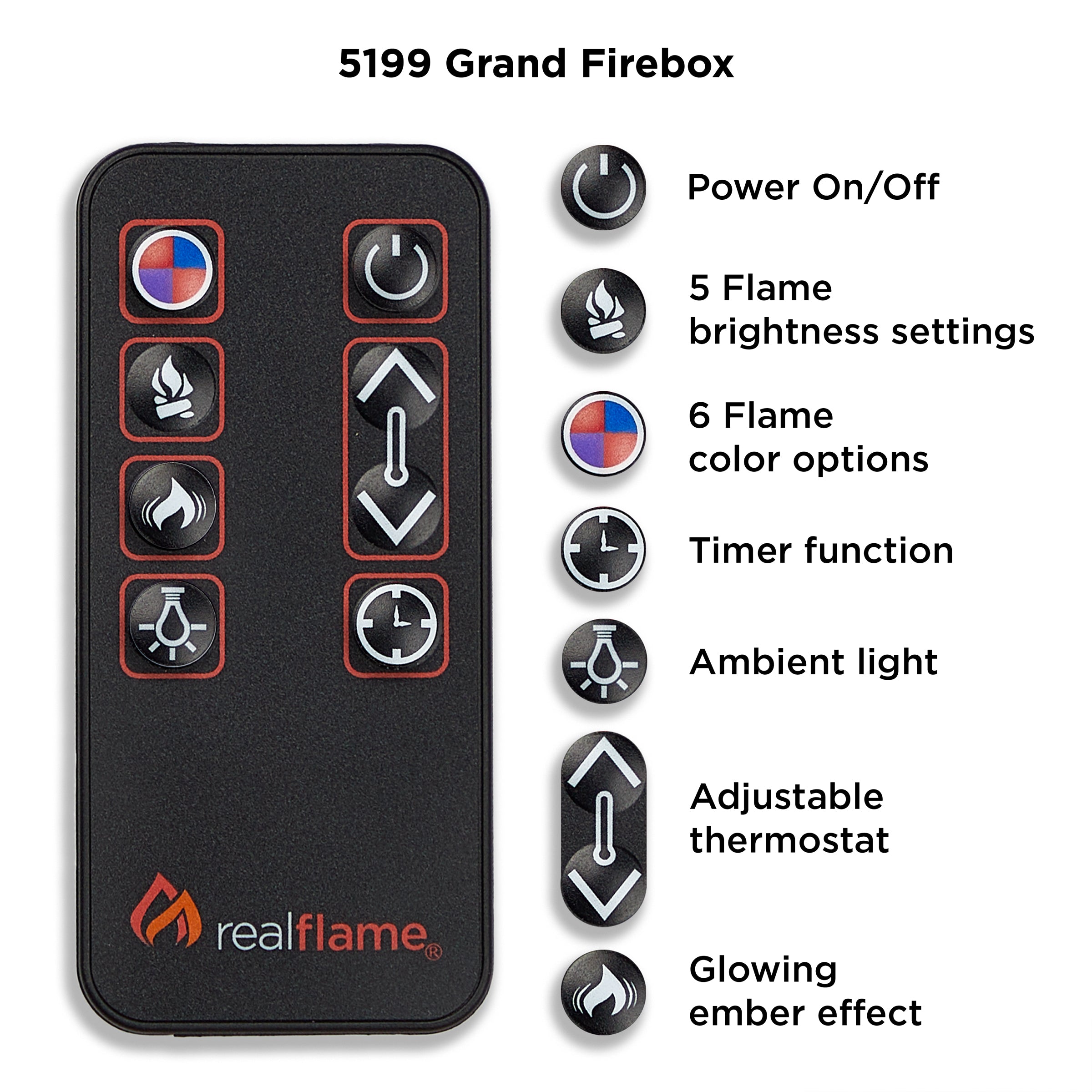 Grand VividFlame Electric Firebox - Real Flame