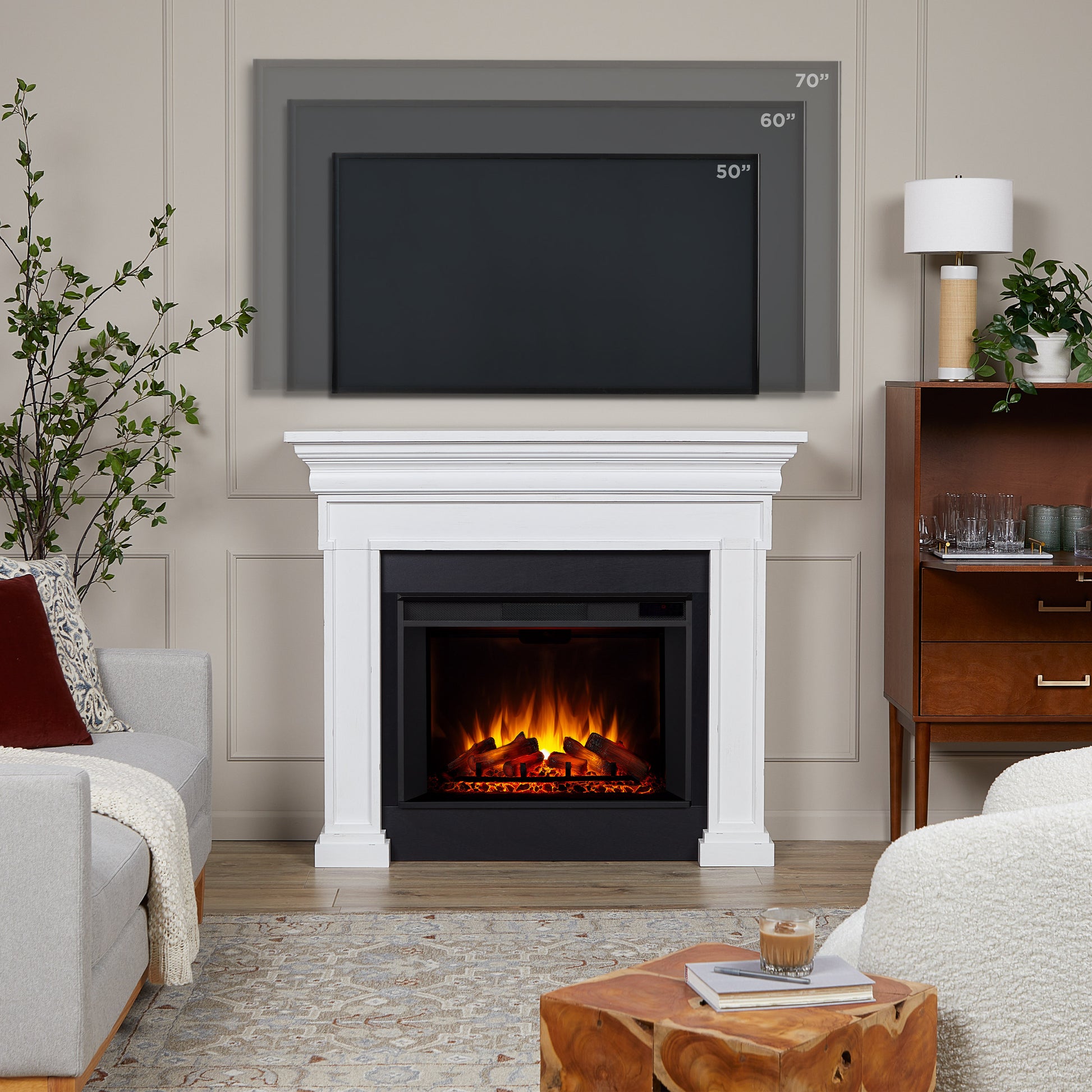 Emerson Grand Electric Fireplace - Real Flame