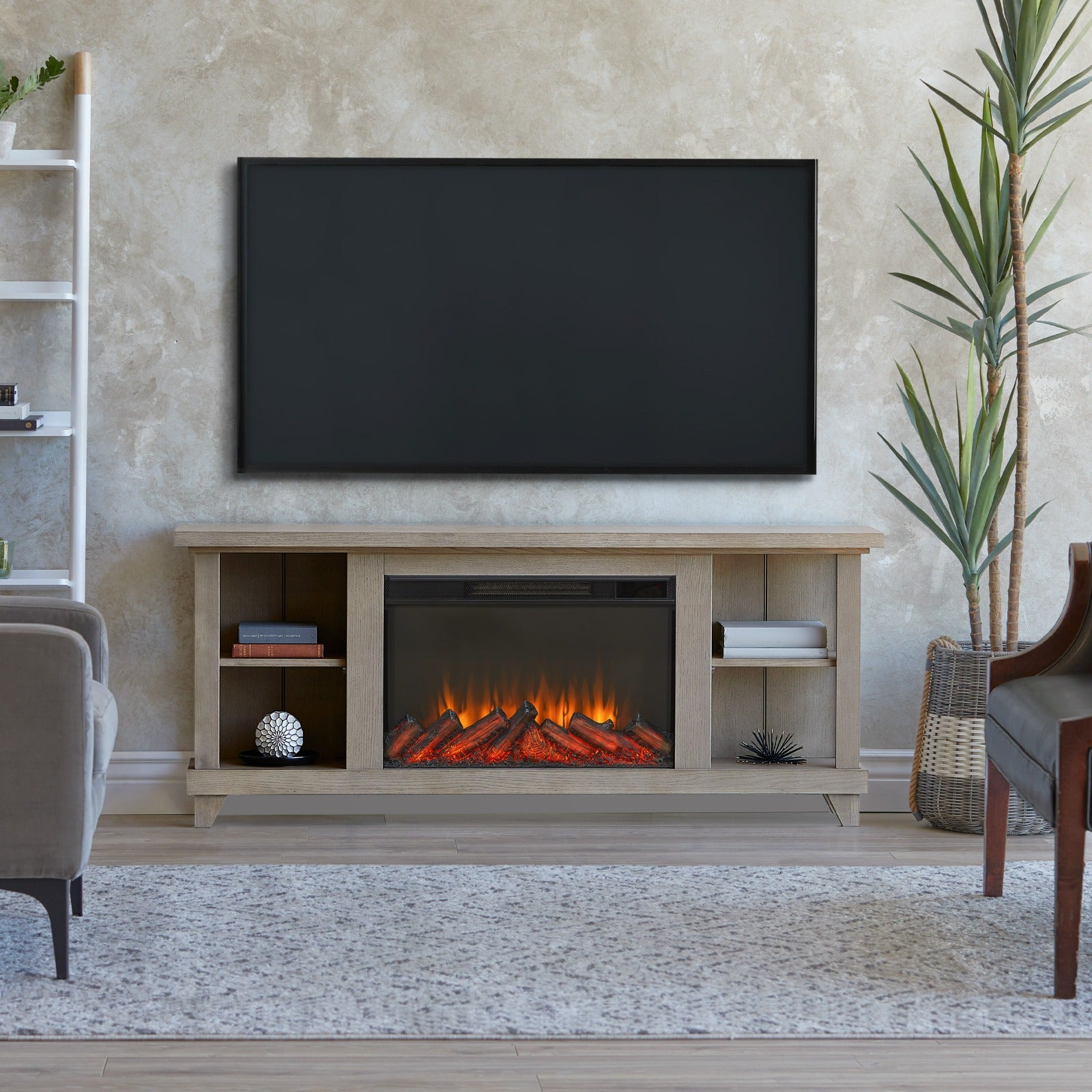 Penrose Slim Electric Fireplace TV Stand - Real Flame