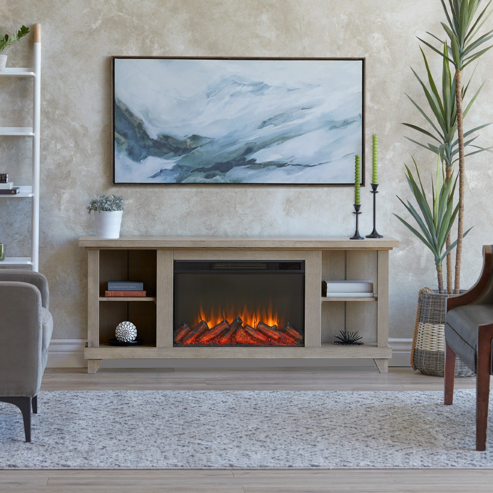 Penrose Slim Electric Fireplace TV Stand - Real Flame