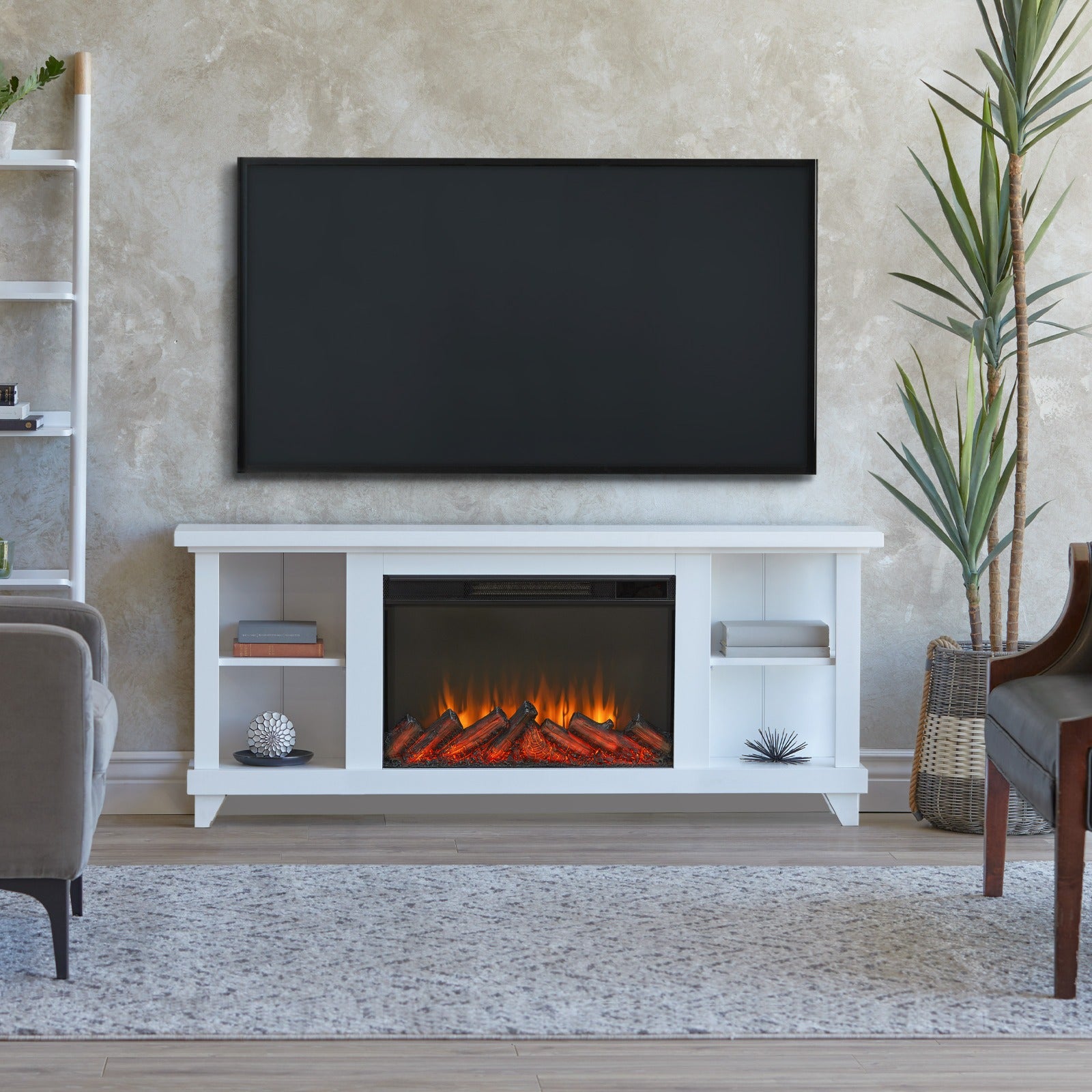 Penrose Slim Electric Fireplace TV Stand - Real Flame