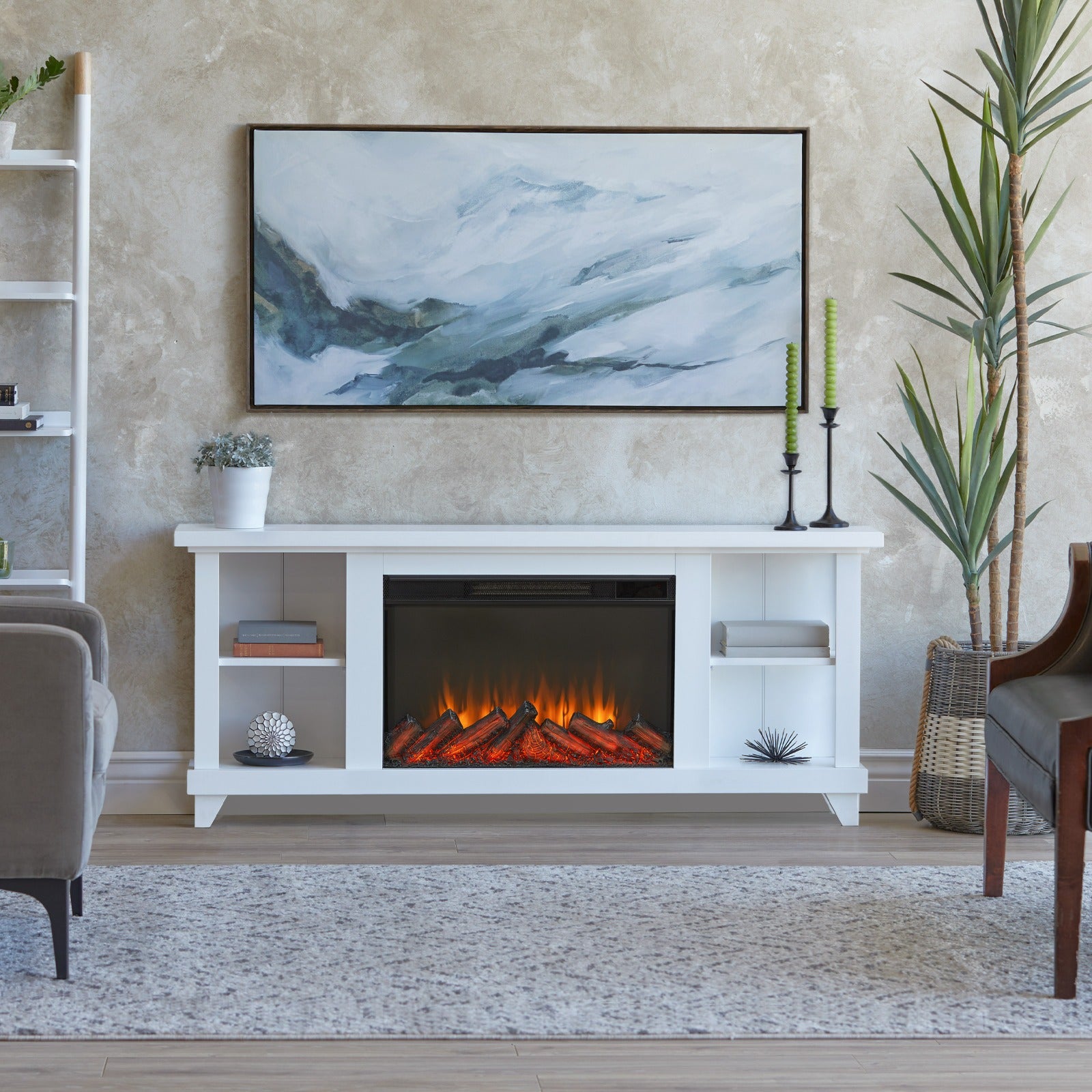 Penrose Slim Electric Fireplace TV Stand - Real Flame