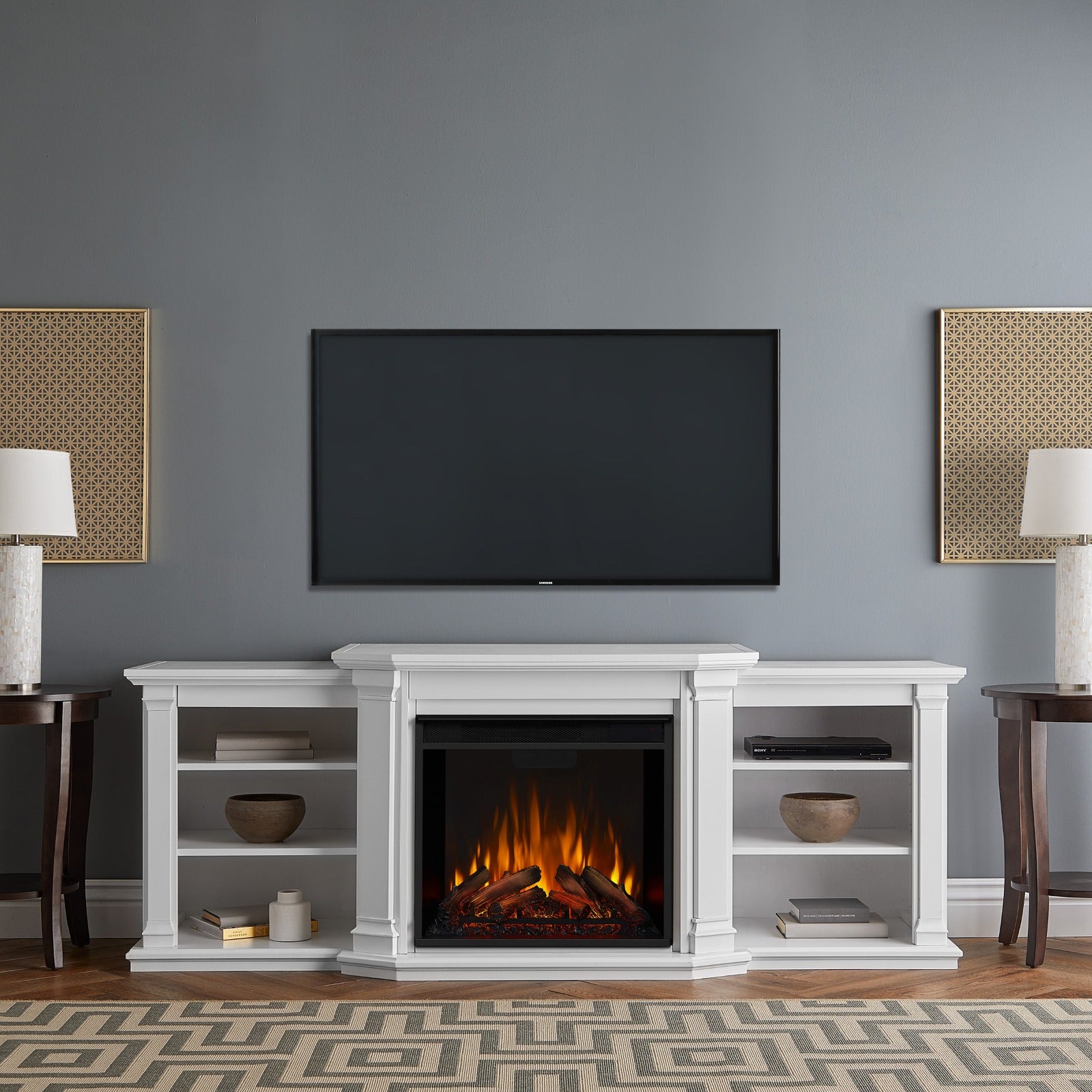 Valmont Electric Fireplace TV Stand - Real Flame