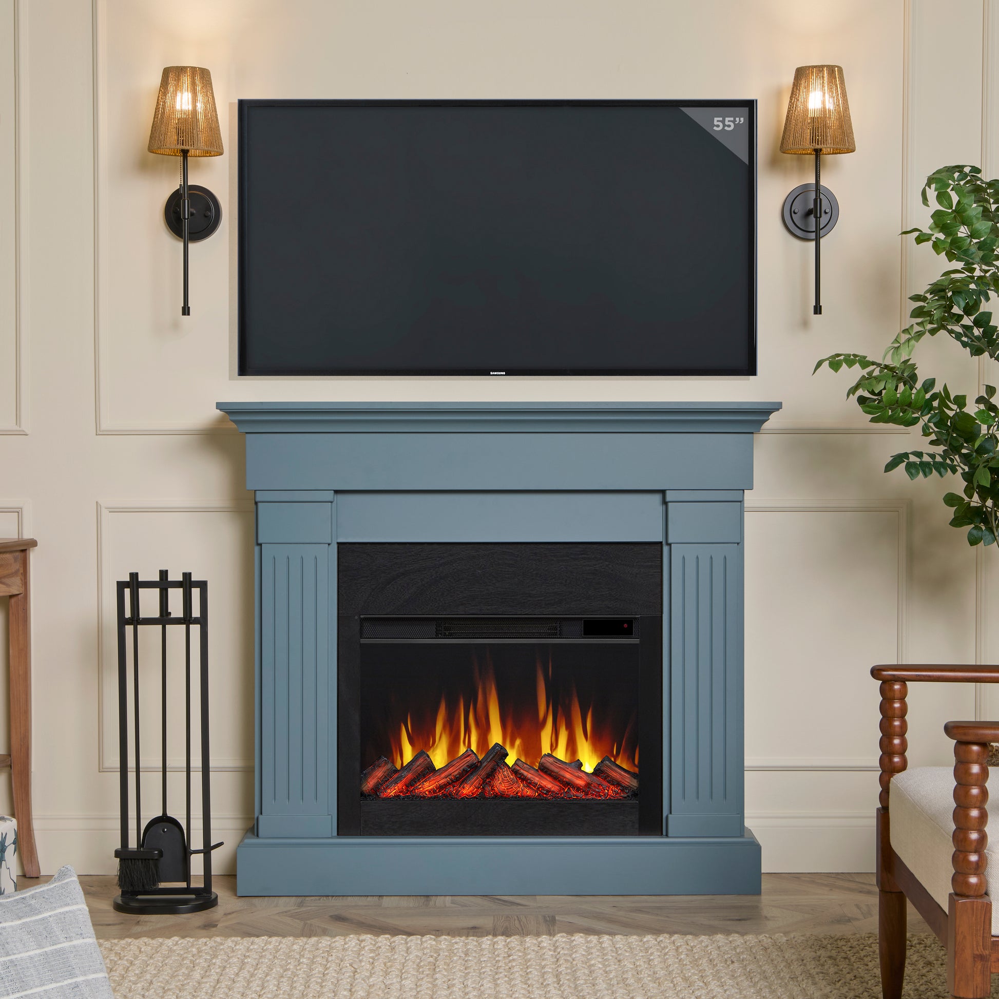 Crawford Slim Electric Fireplace - Real Flame