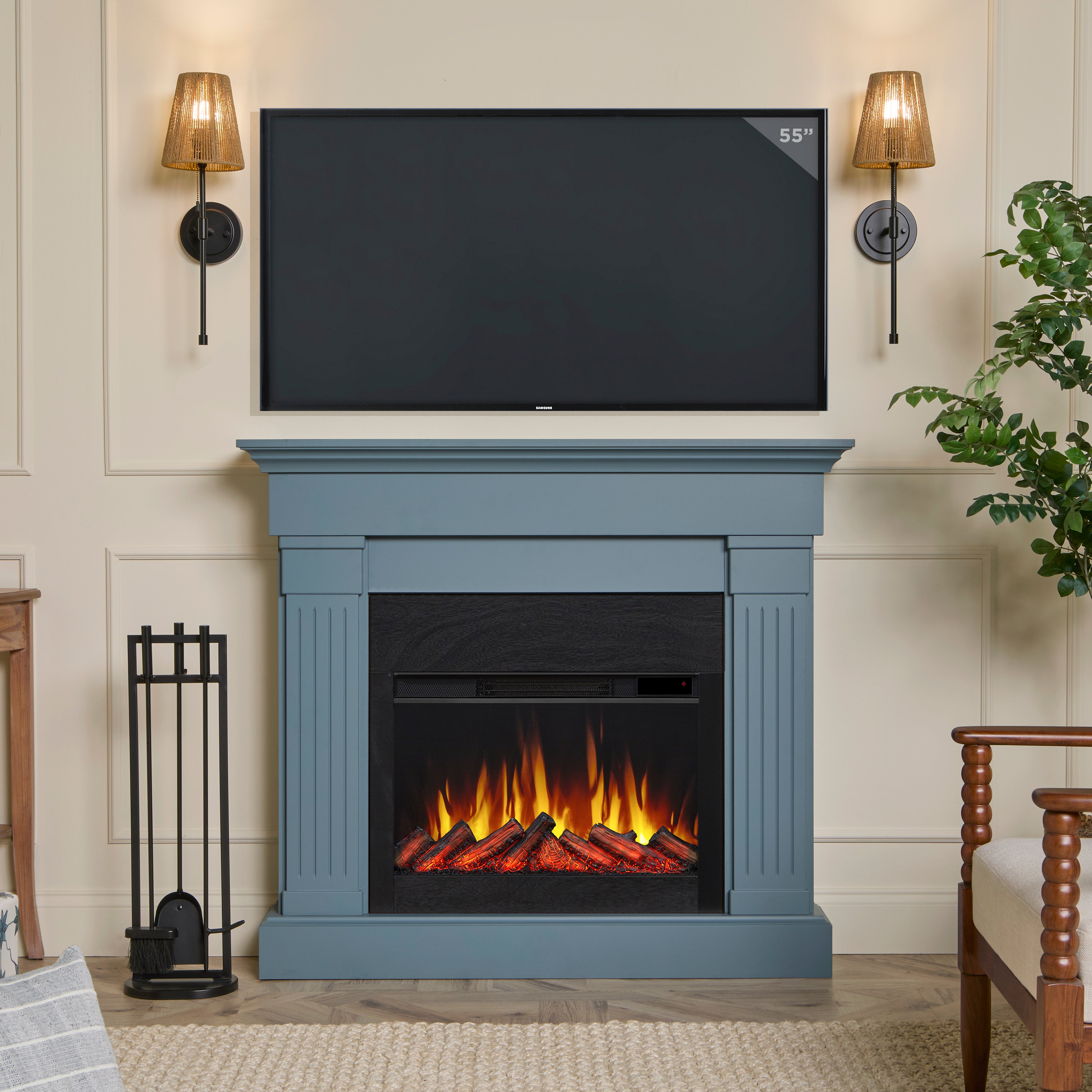 Crawford Slim Electric Fireplace - Real Flame