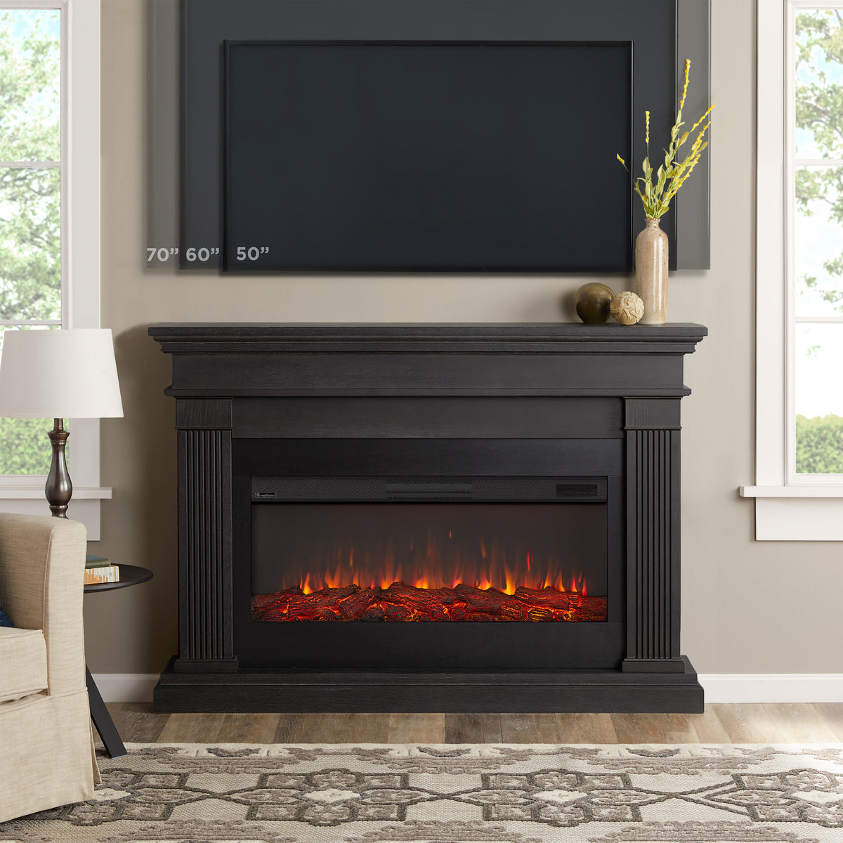 Beau Landscape Electric Fireplace - Real Flame
