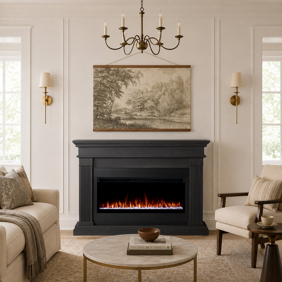 Beau Smart Landscape Electric Fireplace - Real Flame