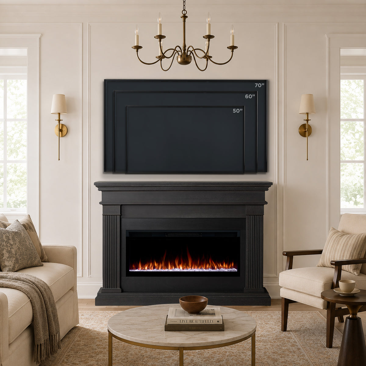Beau Smart Landscape Electric Fireplace - Real Flame