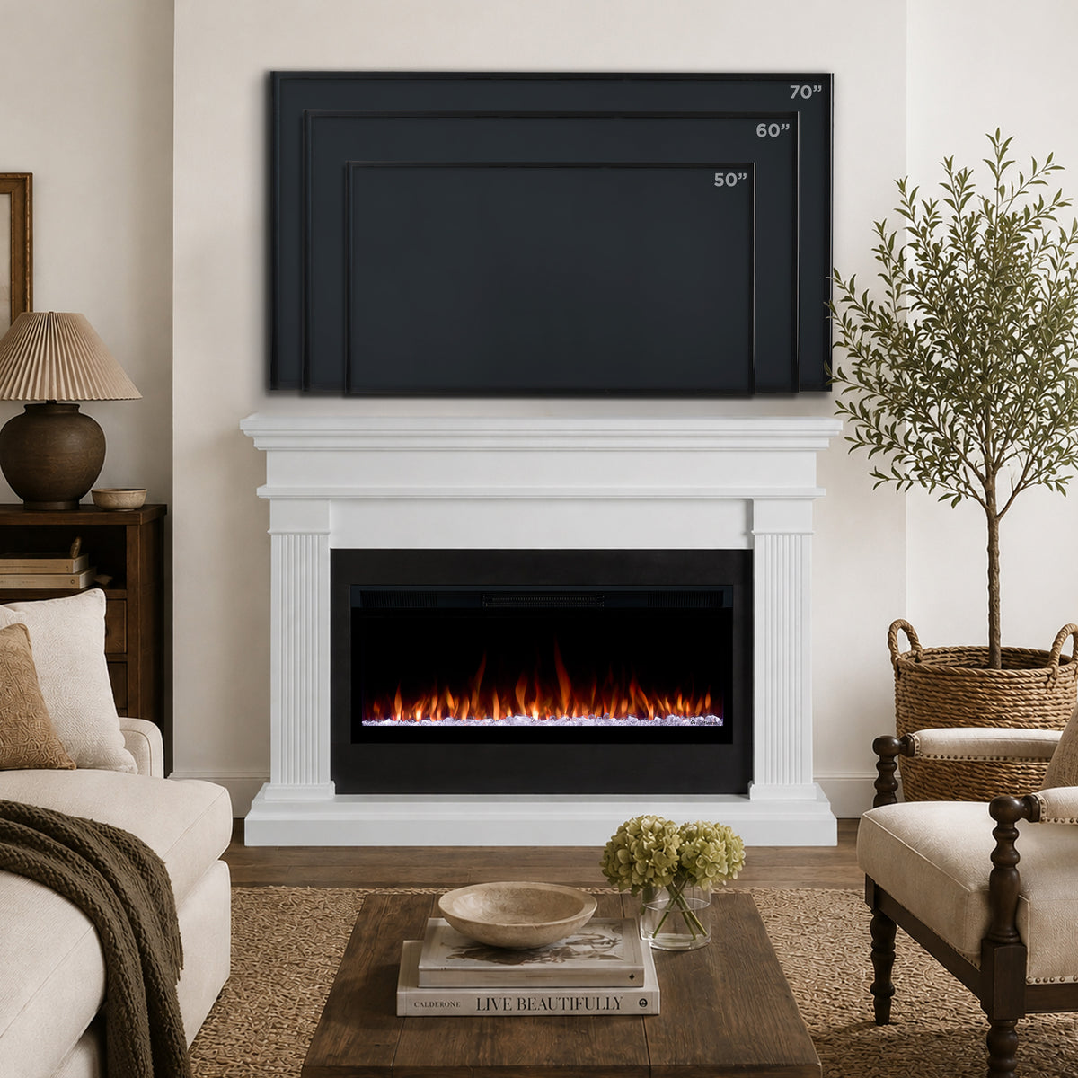 Beau Smart Landscape Electric Fireplace - Real Flame