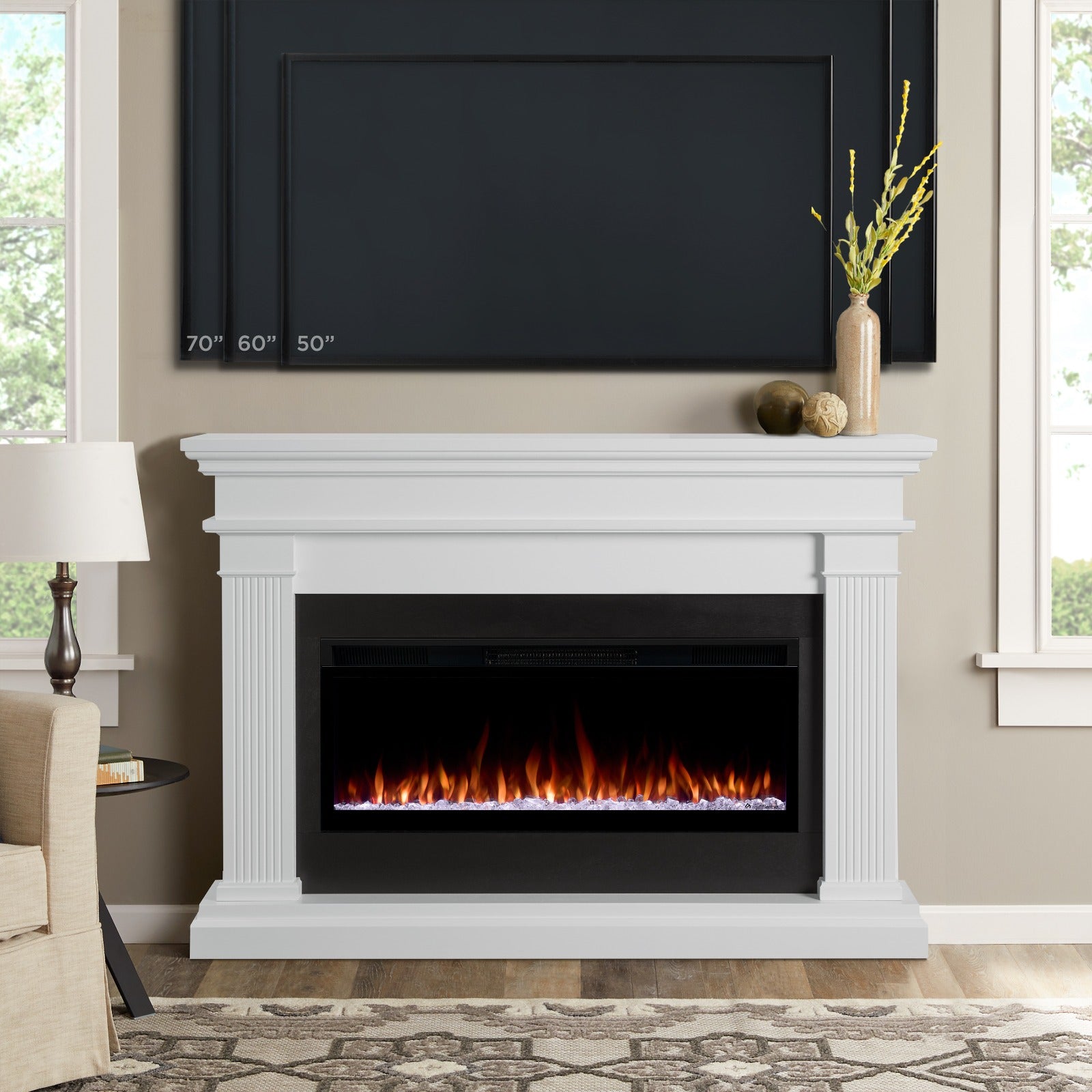 Beau 59" Smart Landscape Electric Fireplace - Real Flame