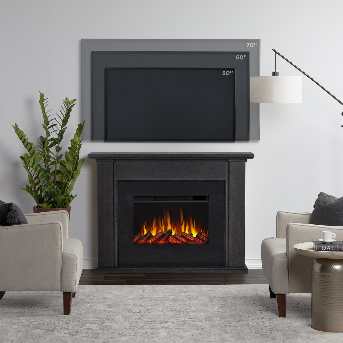 Tejon Slim Electric Fireplace - Real Flame