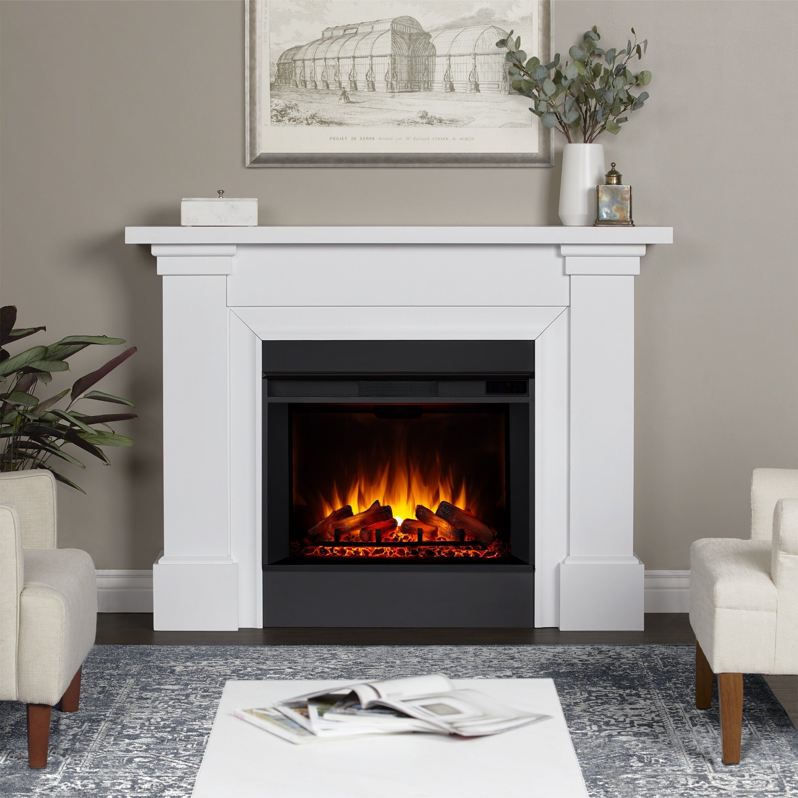 Manus Grand Electric Fireplace - Real Flame