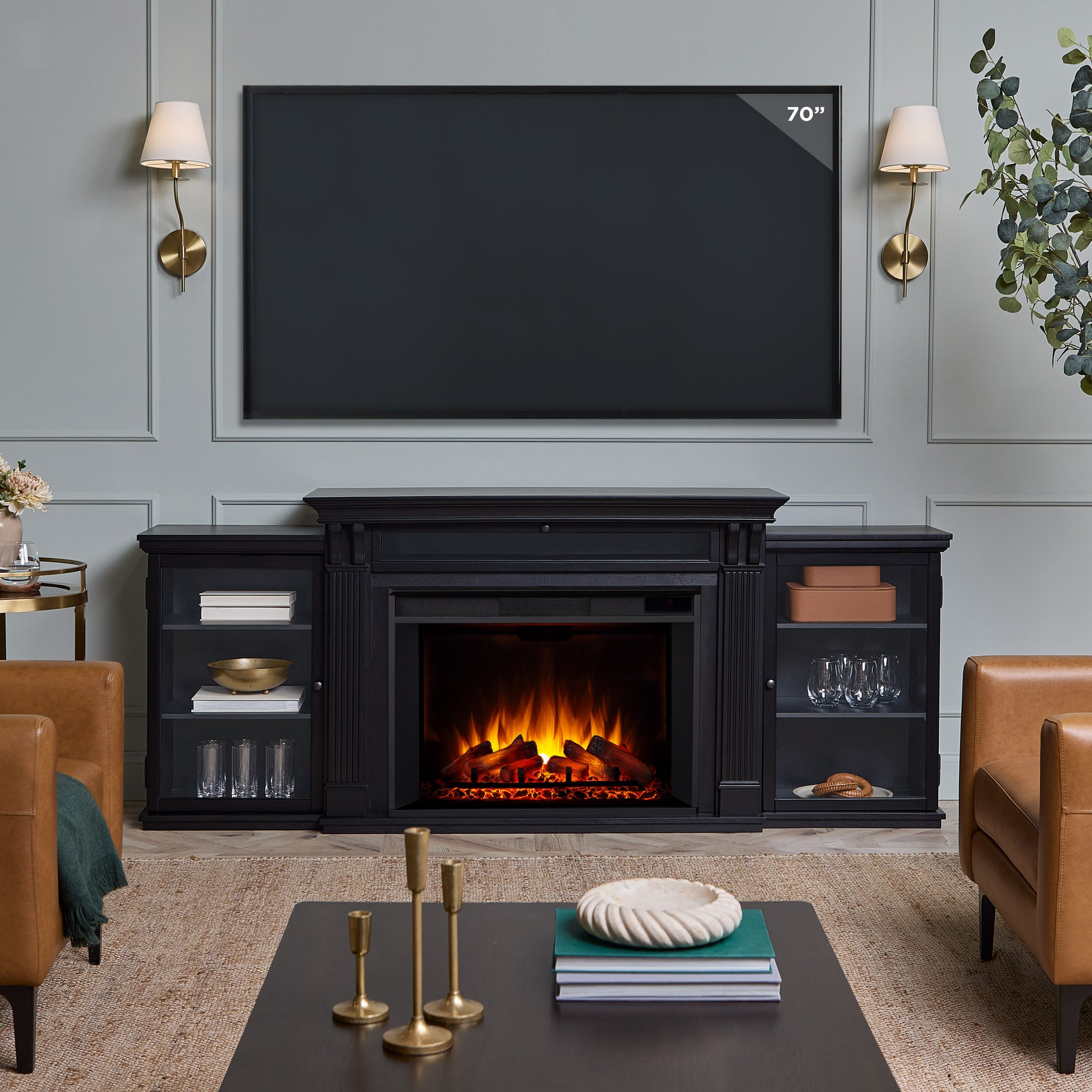Tracey Grand Electric Fireplace TV Stand - Real Flame