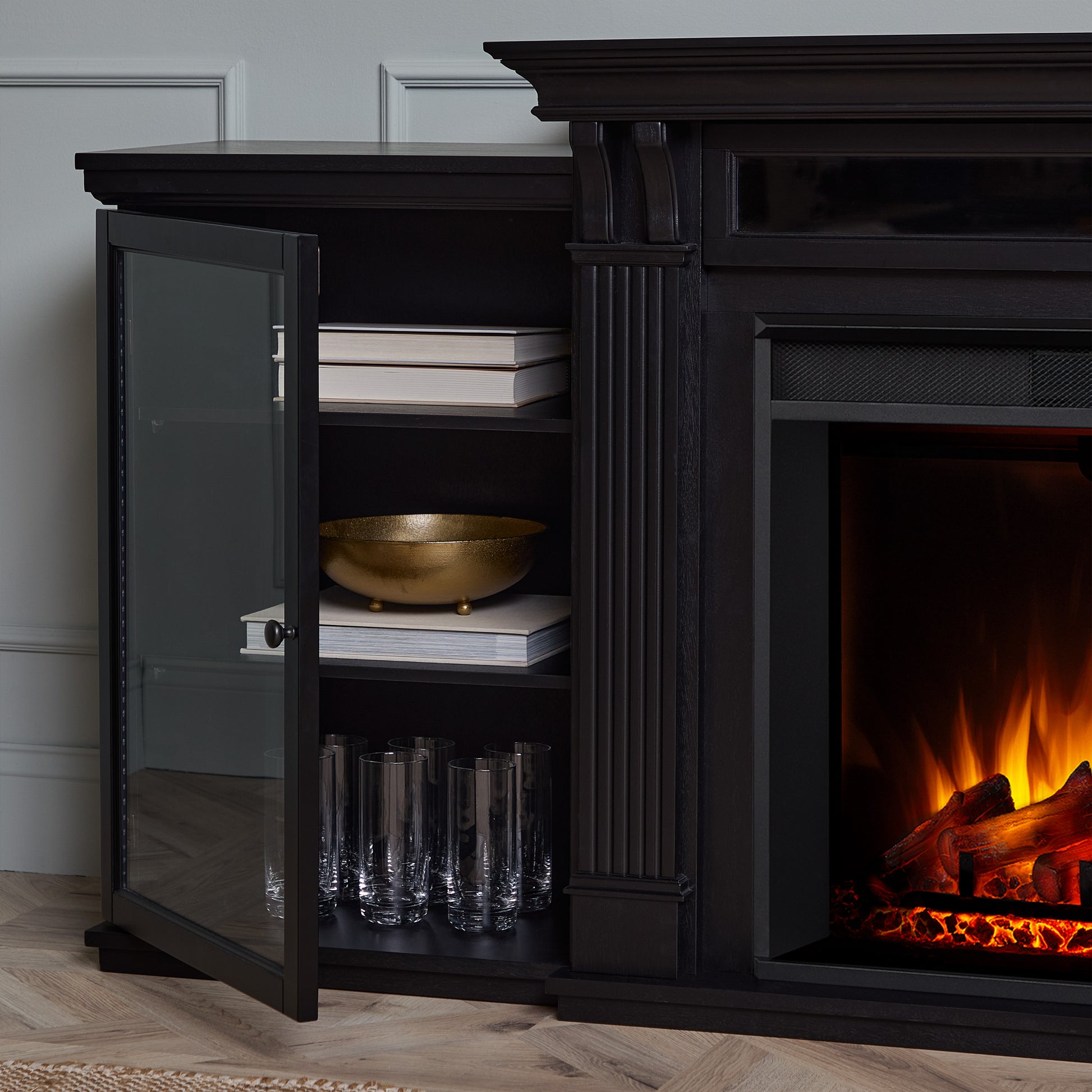 Tracey Grand Electric Fireplace TV Stand - Real Flame