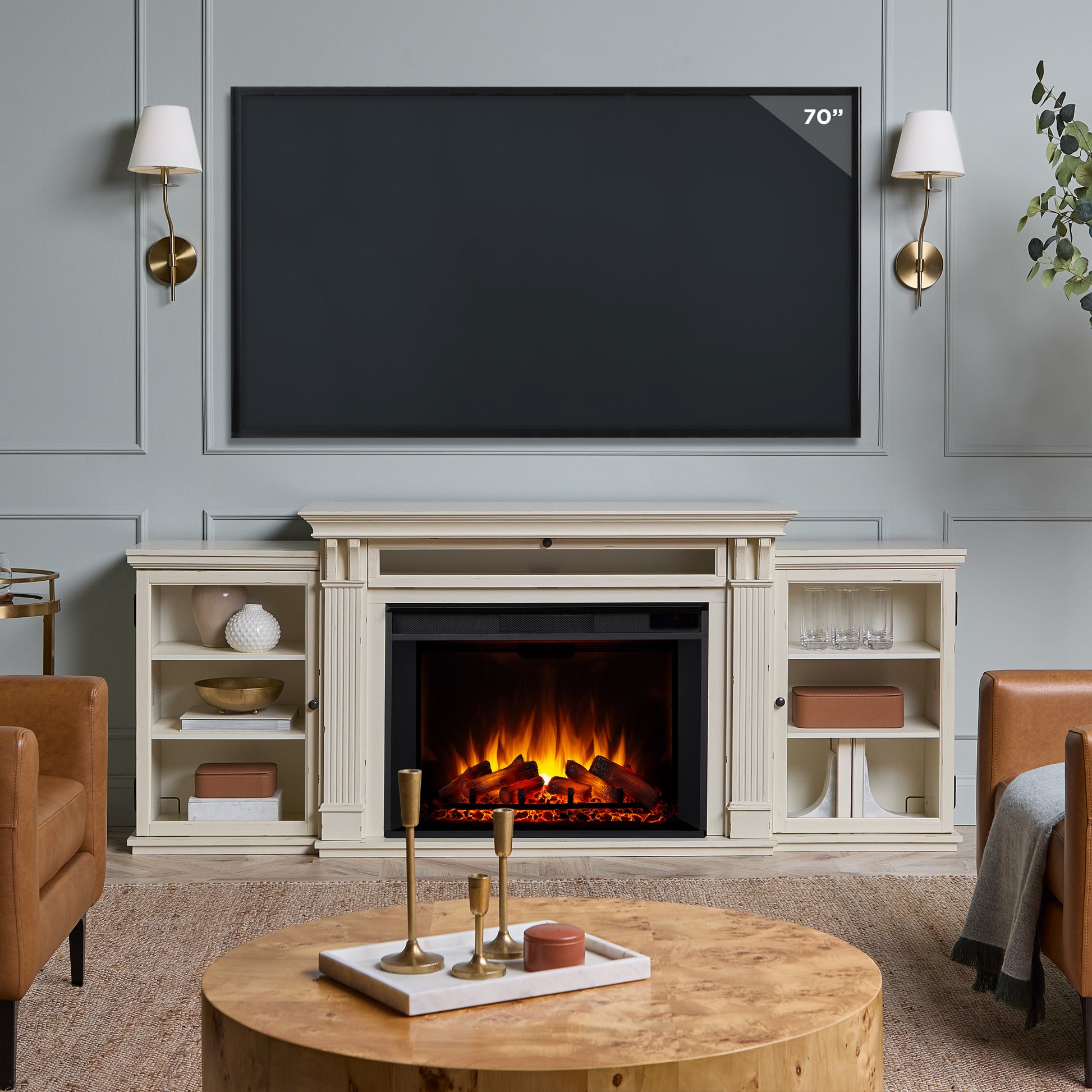 Tracey Grand Electric Fireplace TV Stand - Real Flame