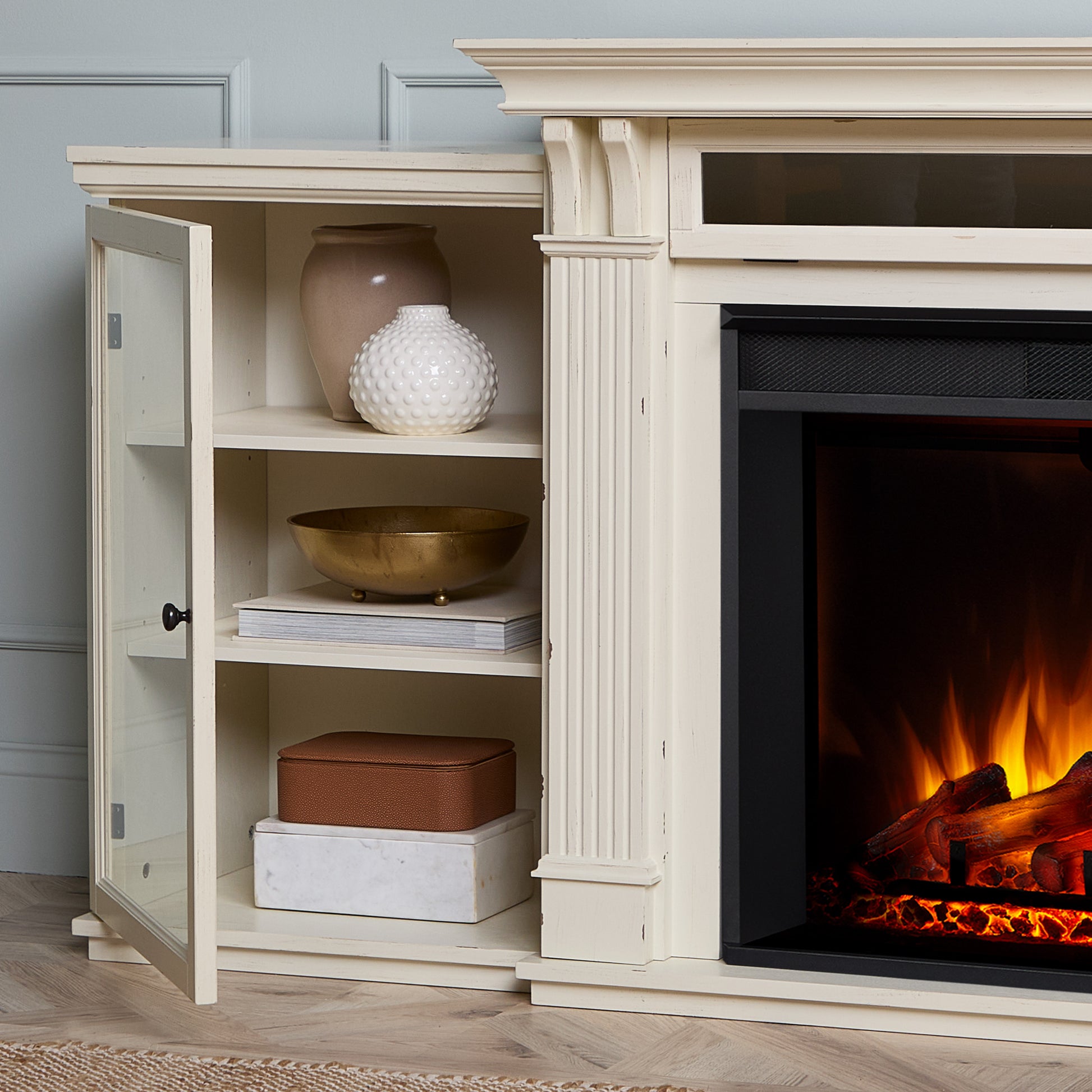 Tracey Grand Electric Fireplace TV Stand - Real Flame