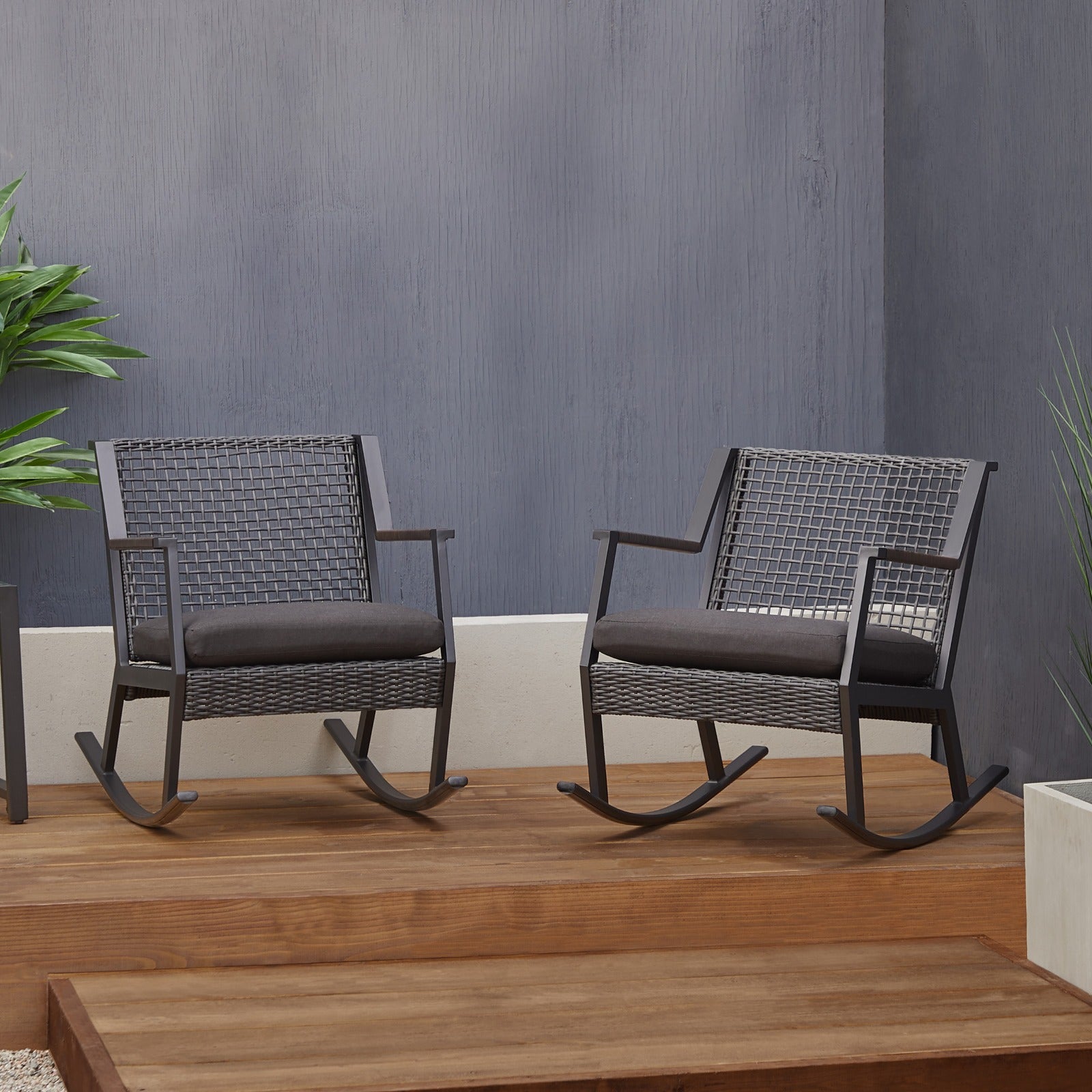 Calvin Outdoor Rocking Chair Set - Real Flame