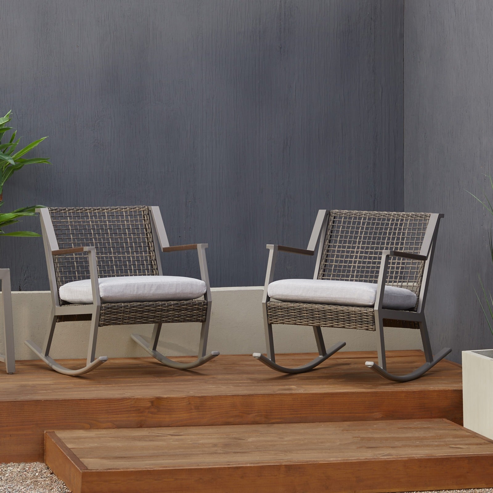 Calvin Outdoor Rocking Chair Set - Real Flame