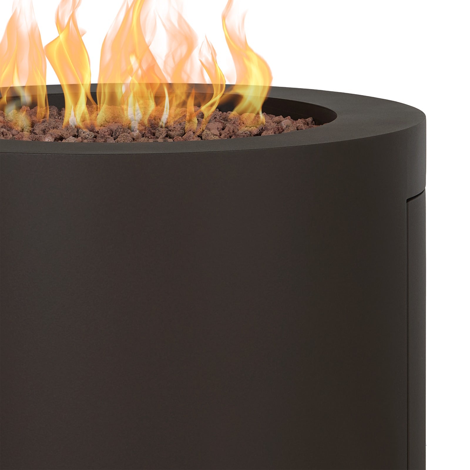 Aegean 24" Round Fire Pit Table with Hidden Propane Tank - Real Flame