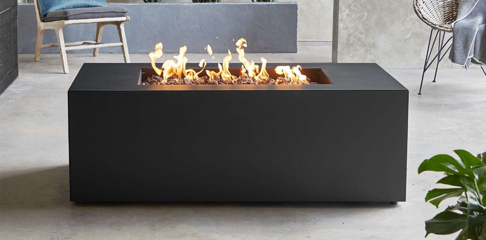 Coden Rectangle Outdoor Fire Pit Table by Real Flame