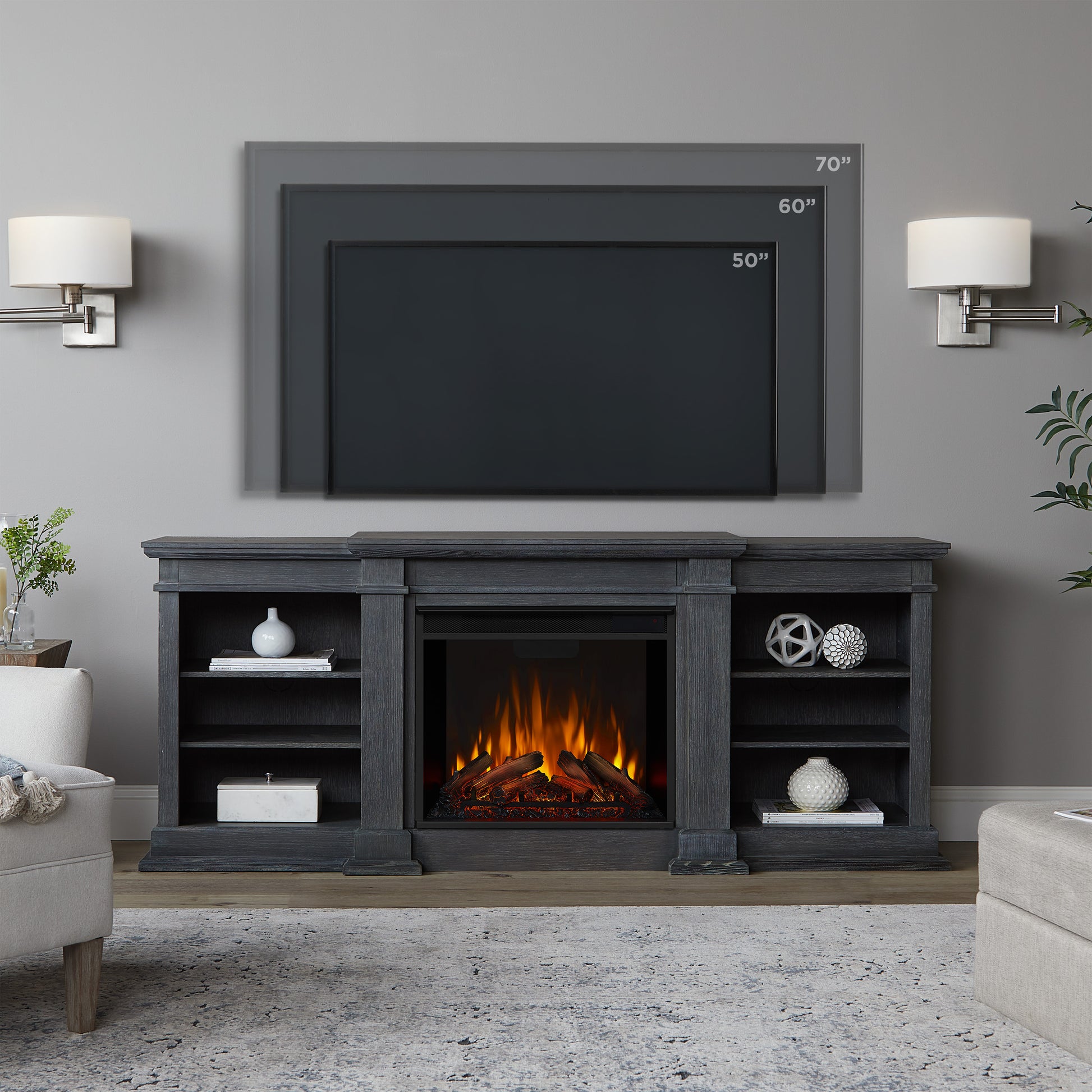 Fresno Electric Fireplace TV Stand - Real Flame