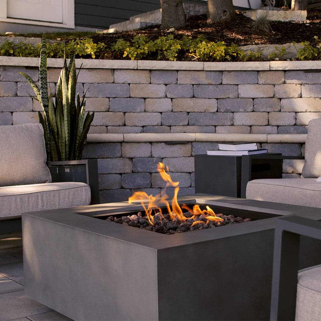 Aegean Square Propane or Natural Gas Fire Pit Table - Real Flame