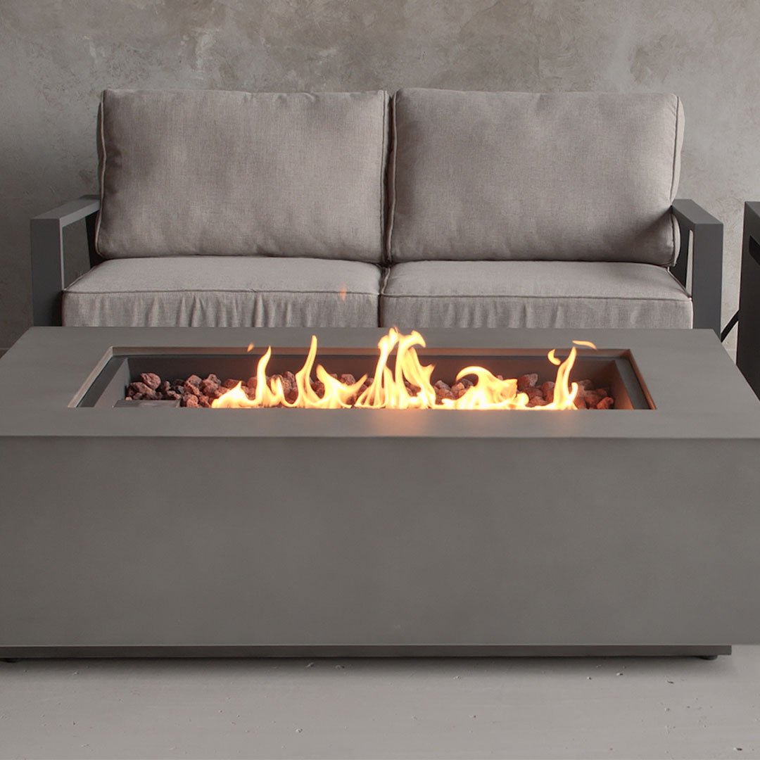 Aegean 50" Rectangle Propane or Natural Gas Fire Pit Table - Real Flame