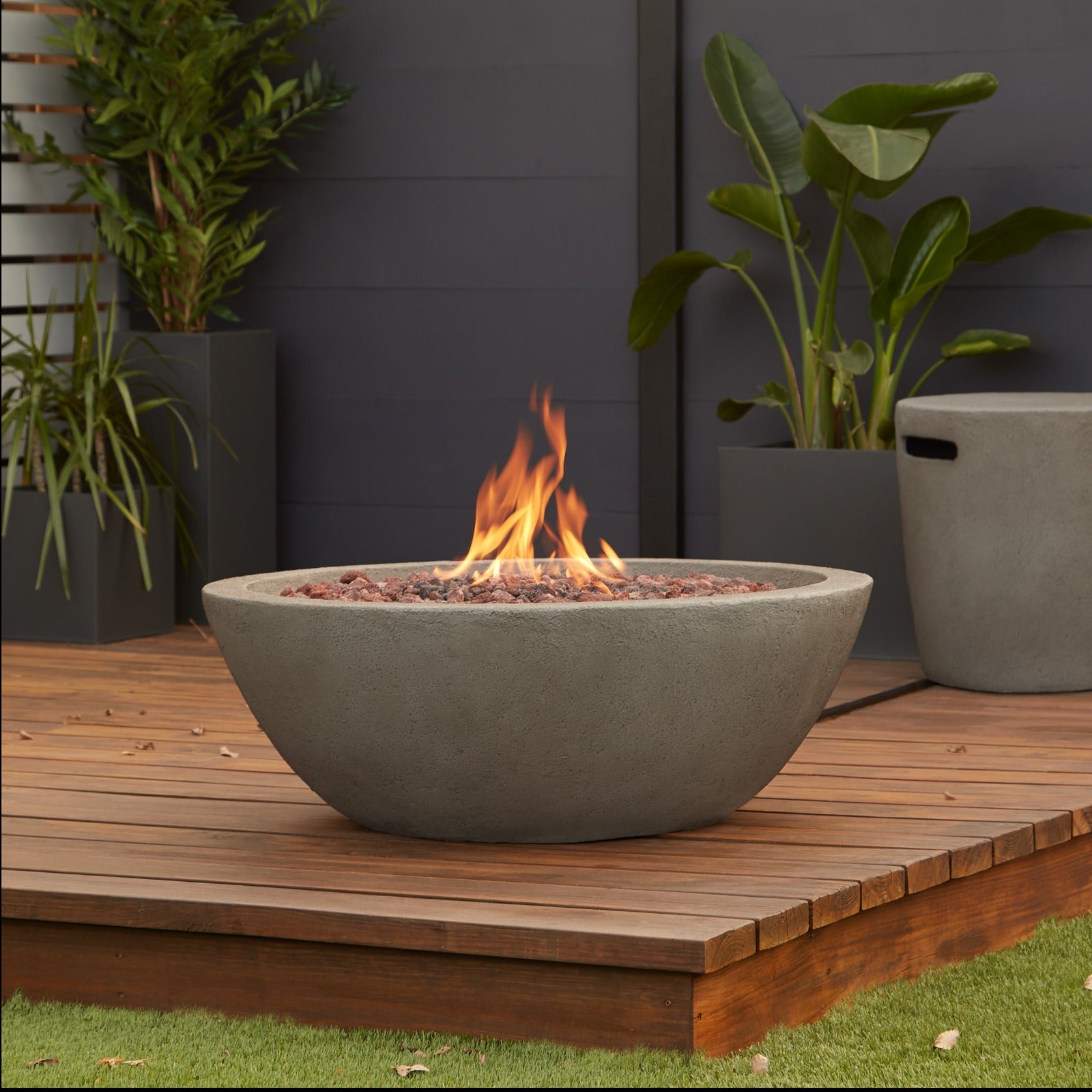 Riverside Round Propane or Natural Gas Fire Pit - Real Flame