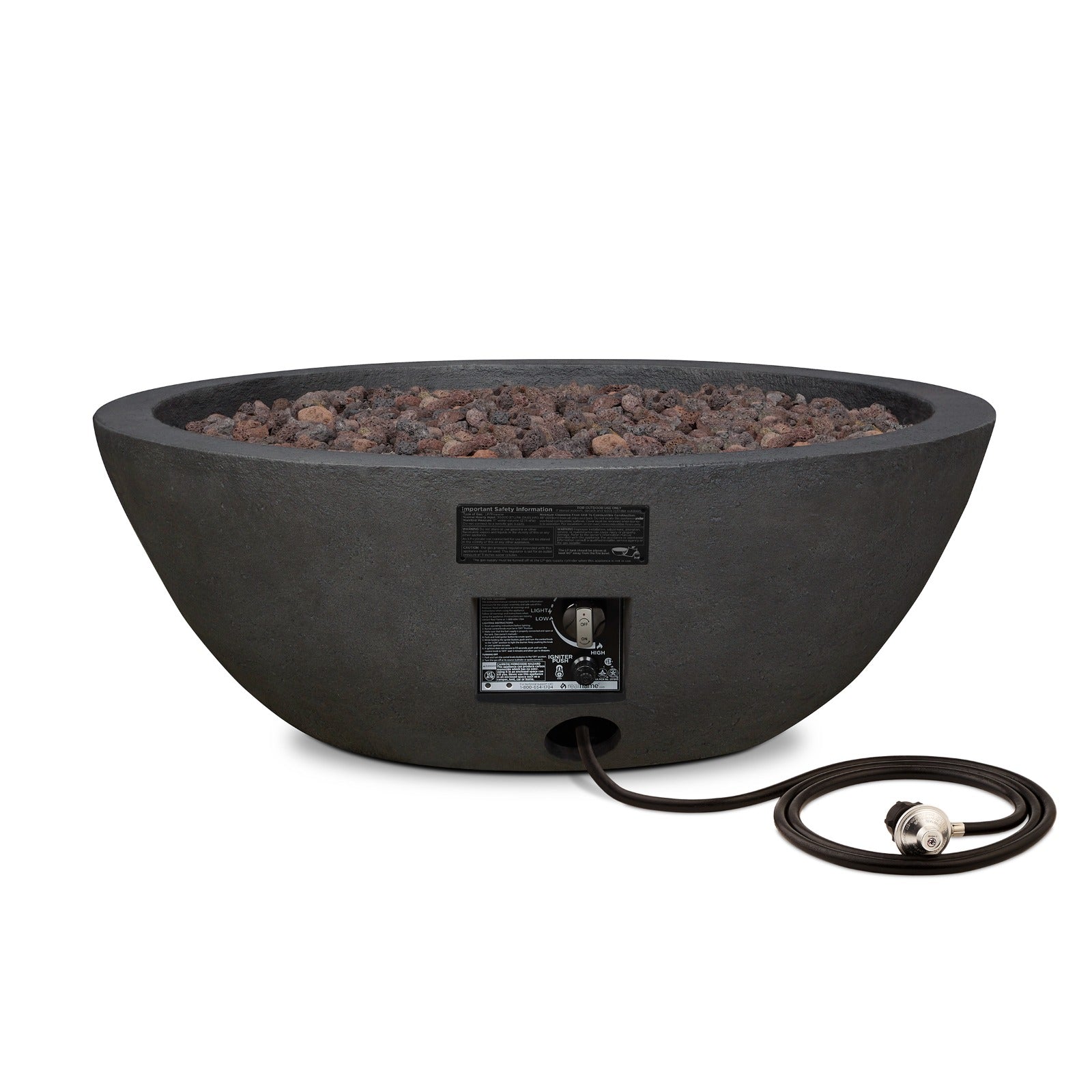 Riverside Round Propane or Natural Gas Fire Pit - Real Flame