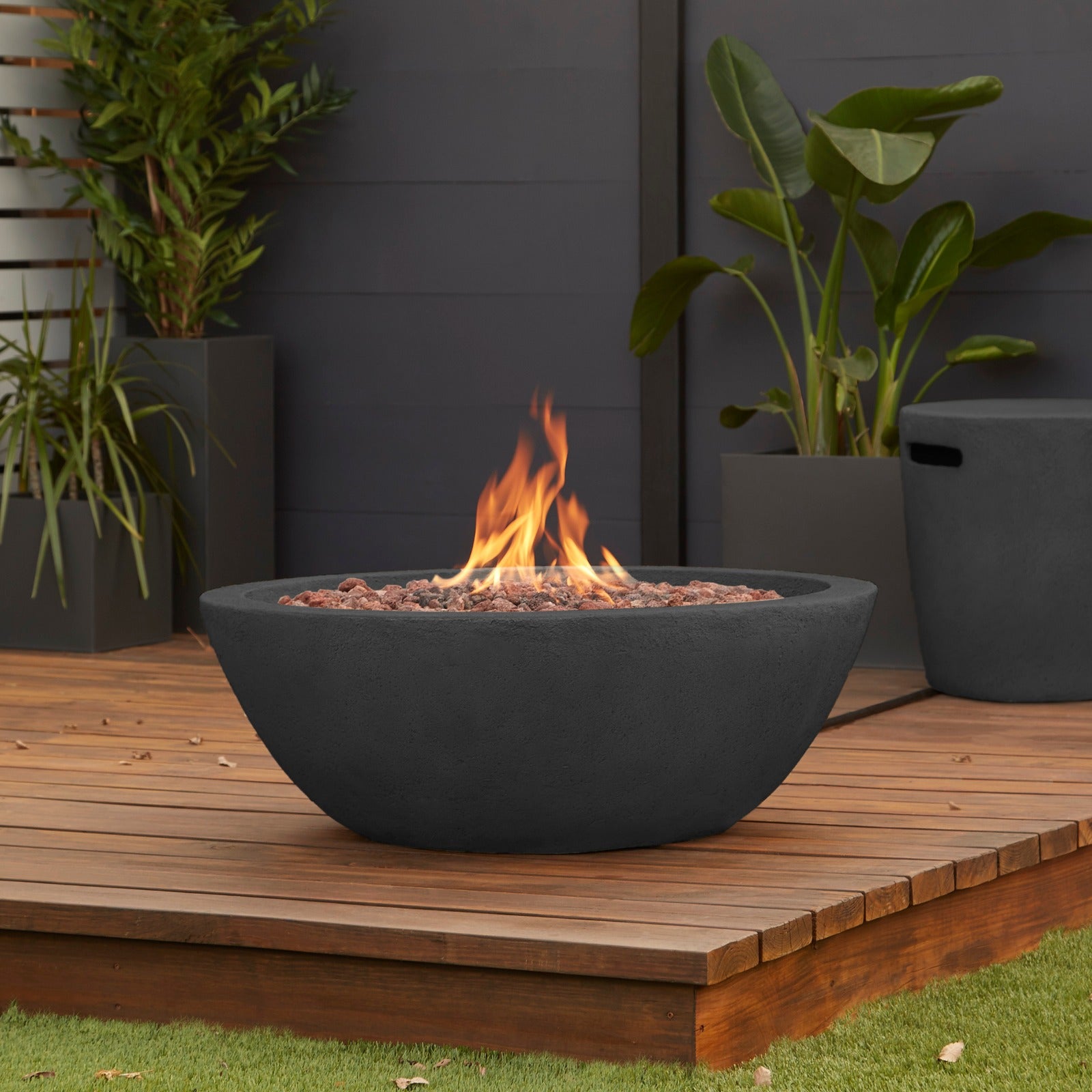 Riverside Round Propane or Natural Gas Fire Pit - Real Flame