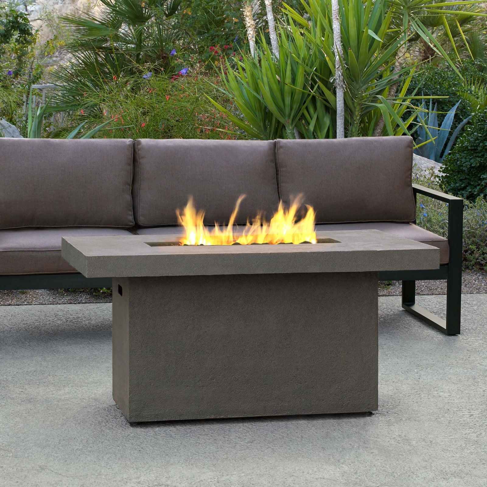 Ventura Rectangle Propane or Natural Gas Fire Pit Table - Real Flame