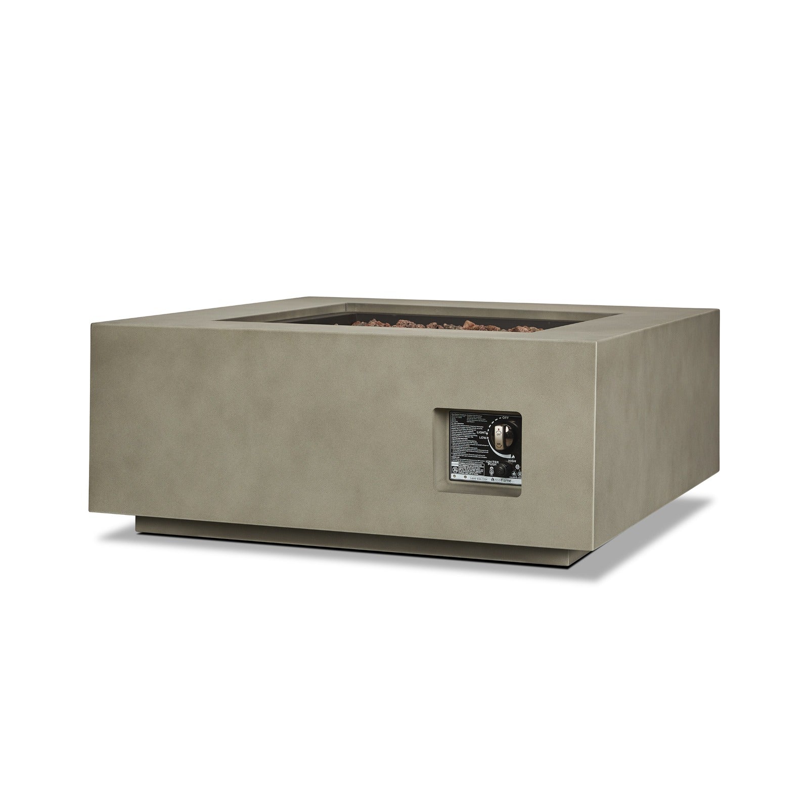 Aegean Square Propane or Natural Gas Fire Pit Table - Real Flame