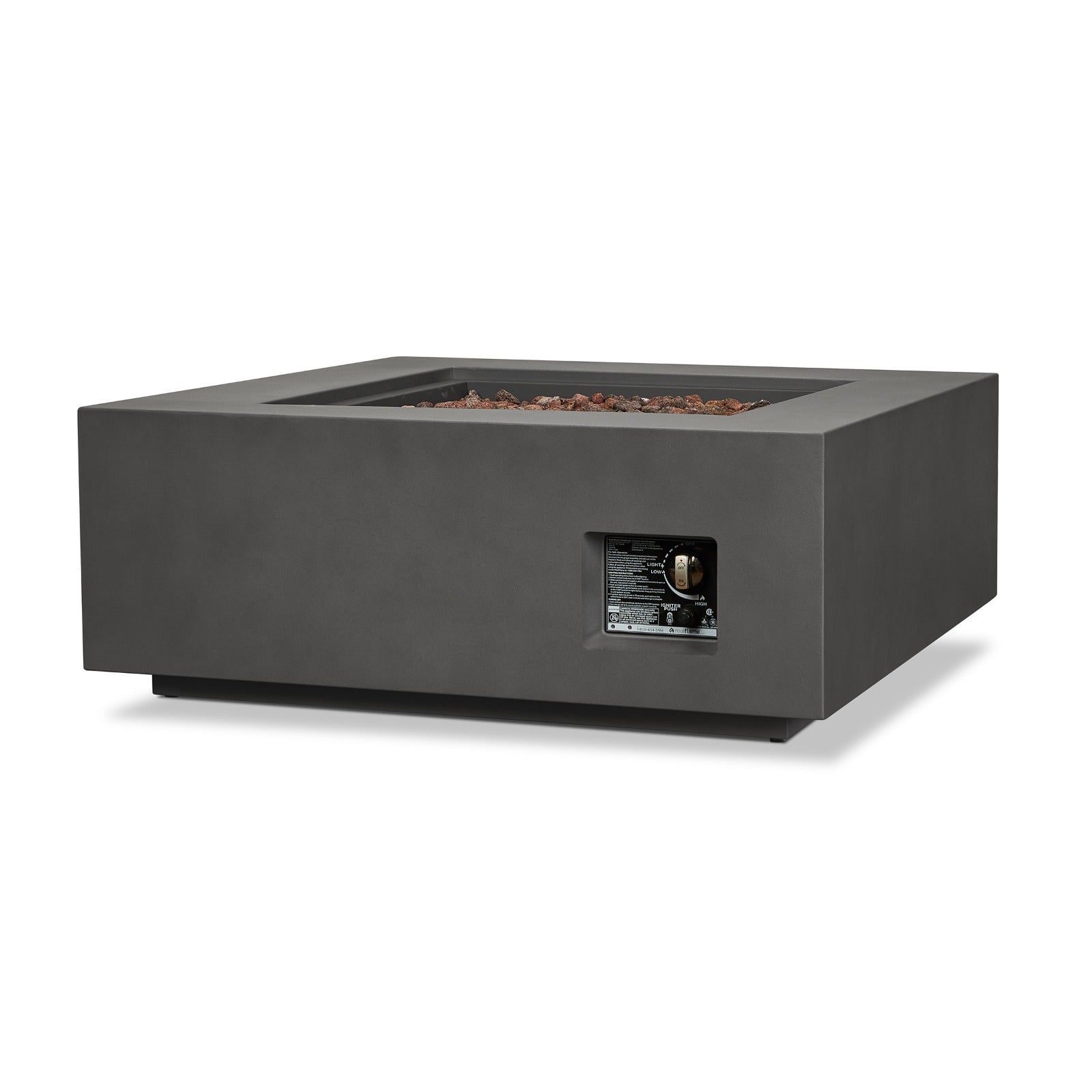 Aegean Square Propane or Natural Gas Fire Pit Table - Real Flame