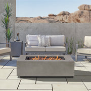 Aegean 50" Rectangle Propane or Natural Gas Fire Pit Table - Real Flame