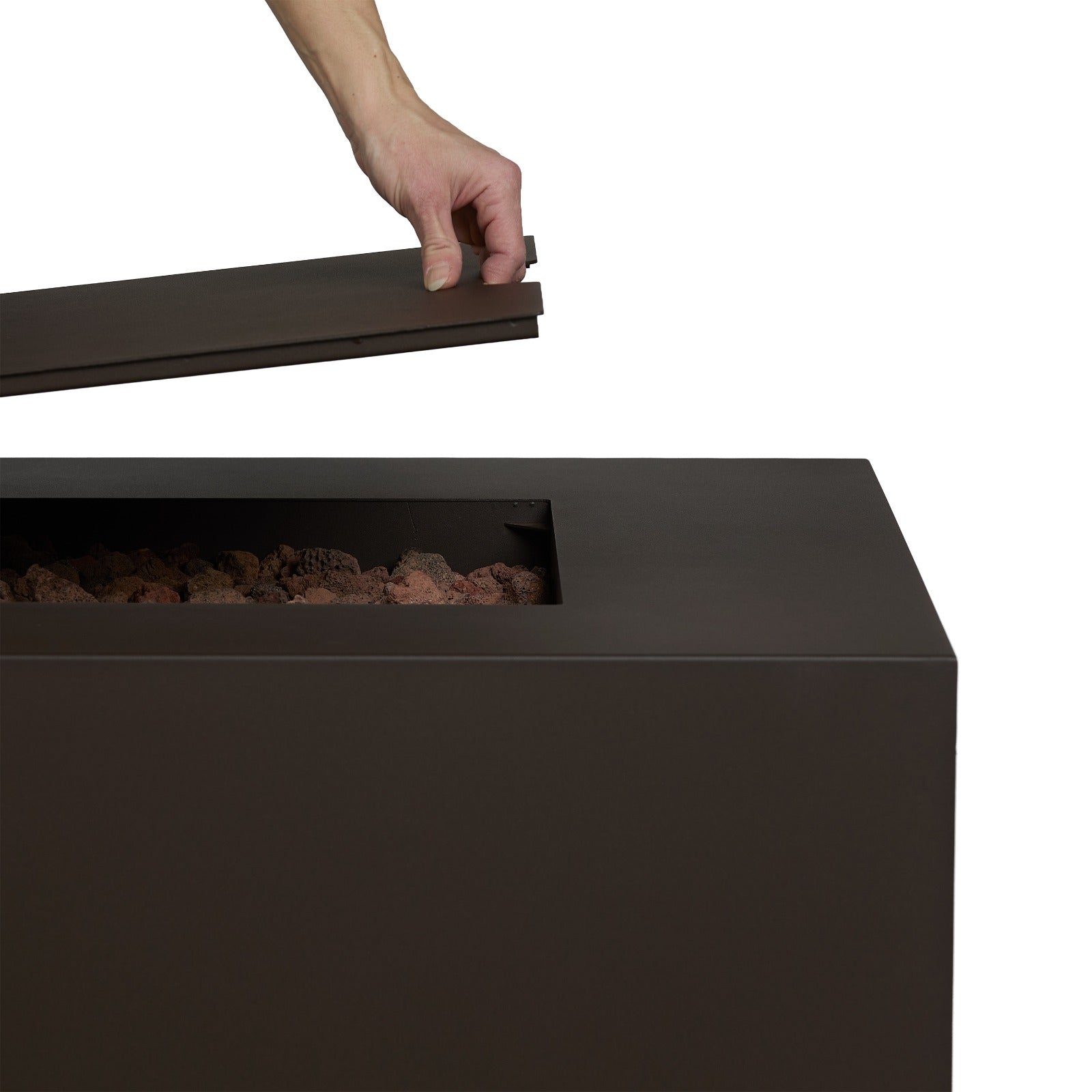 Aegean 70" Rectangle Propane or Natural Gas Fire Pit Table - Real Flame
