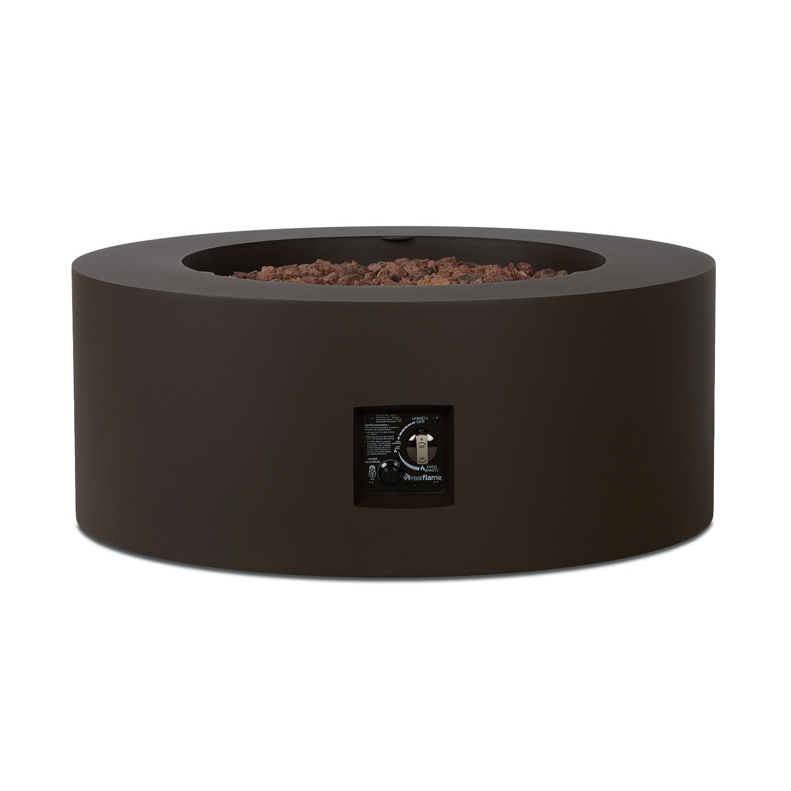 Aegean Round Propane or Natural Gas Fire Pit Table - Real Flame