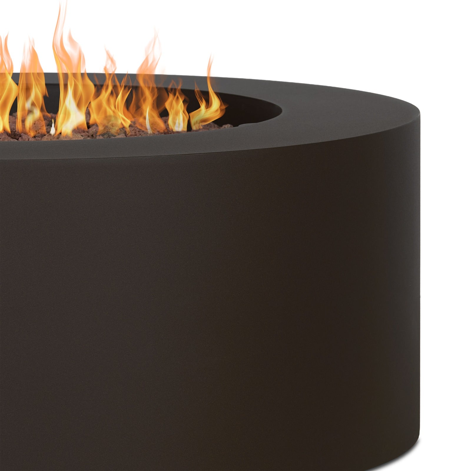 Aegean Round Propane or Natural Gas Fire Pit Table - Real Flame