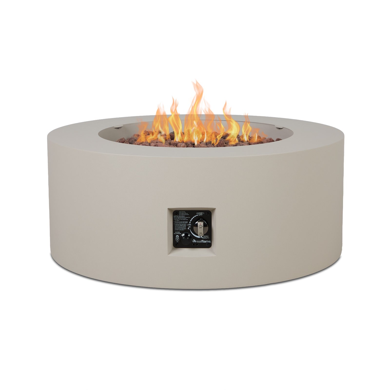 Aegean Round Propane or Natural Gas Fire Pit Table - Real Flame