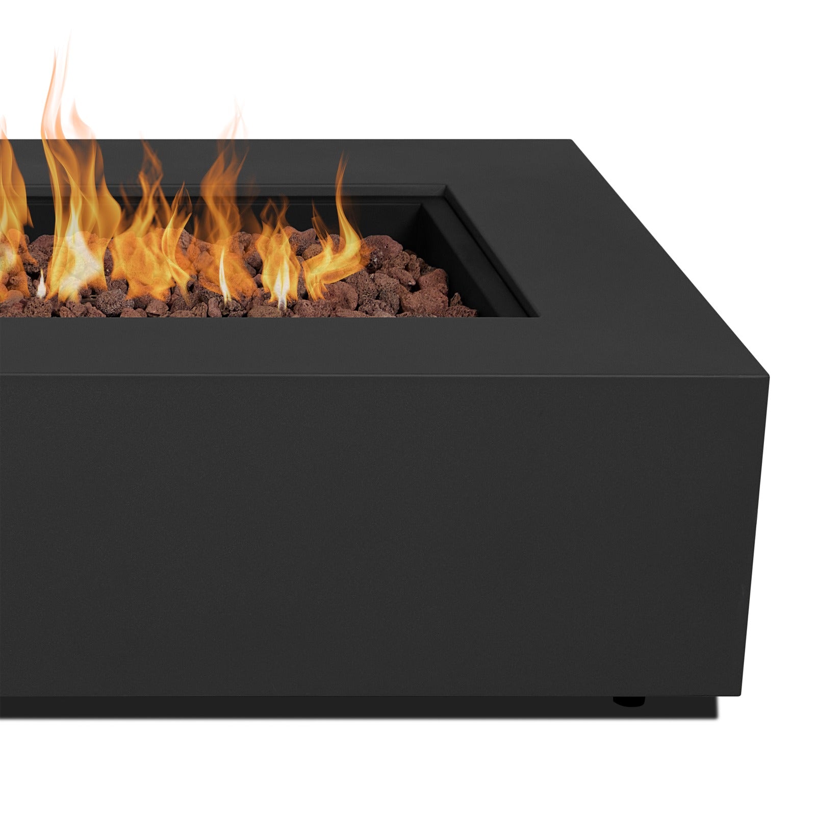Aegean 75" Asymmetrical Rectangle Propane or Natural Gas Fire Pit Table - Real Flame