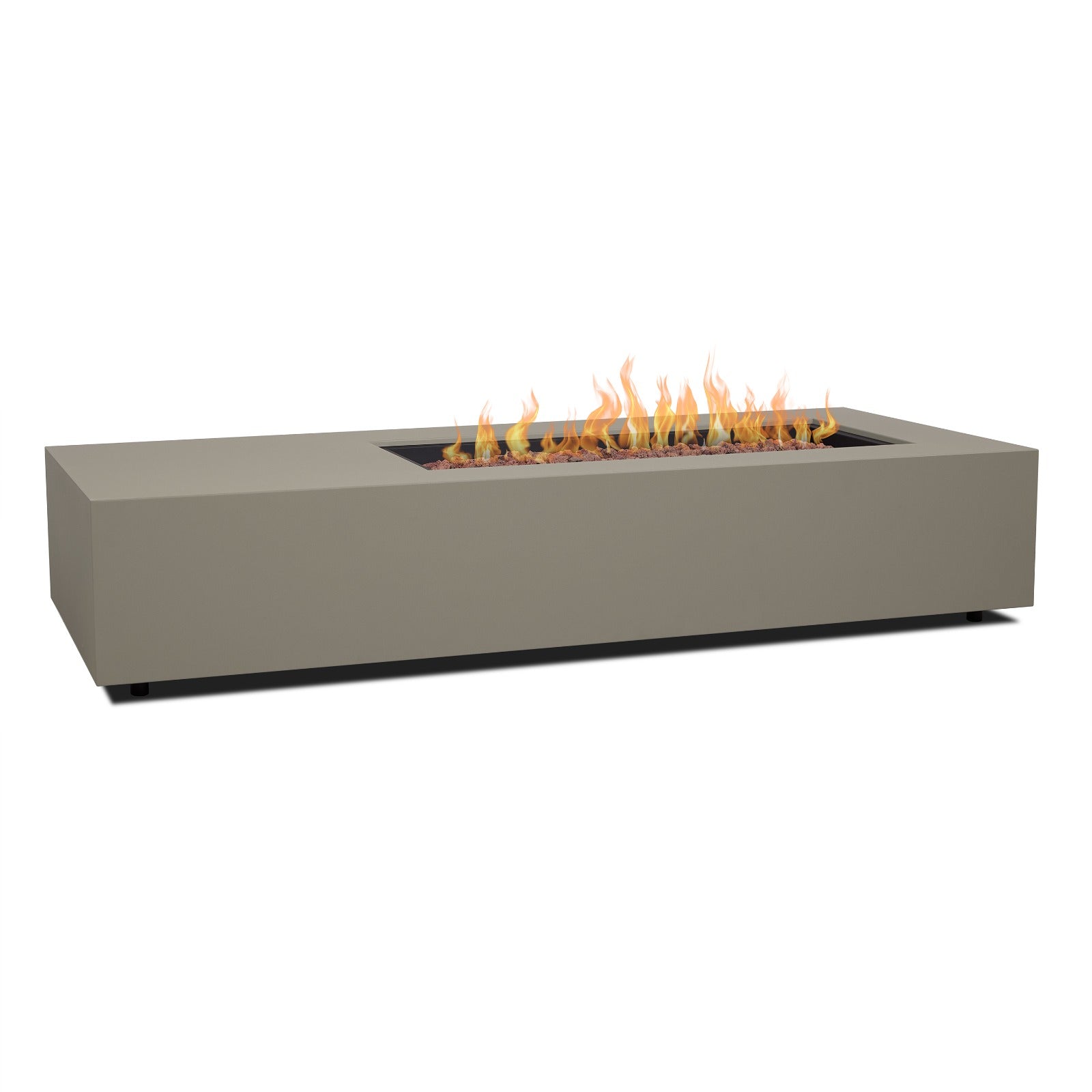 Aegean 75" Asymmetrical Rectangle Propane or Natural Gas Fire Pit Table - Real Flame