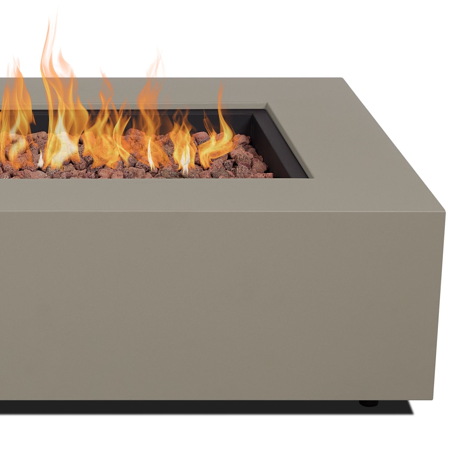 Aegean 75" Asymmetrical Rectangle Propane or Natural Gas Fire Pit Table - Real Flame