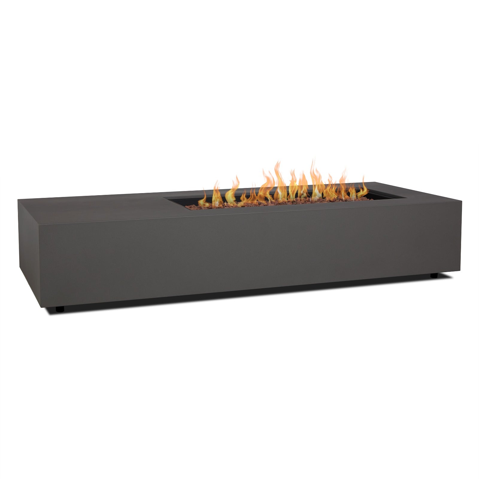 Aegean 75" Asymmetrical Rectangle Propane or Natural Gas Fire Pit Table - Real Flame